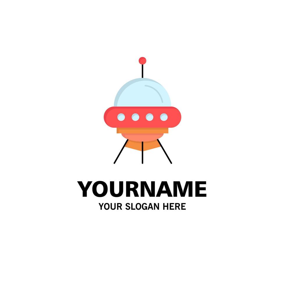 space ship space ship rocket alien Flat Color Icon Vector