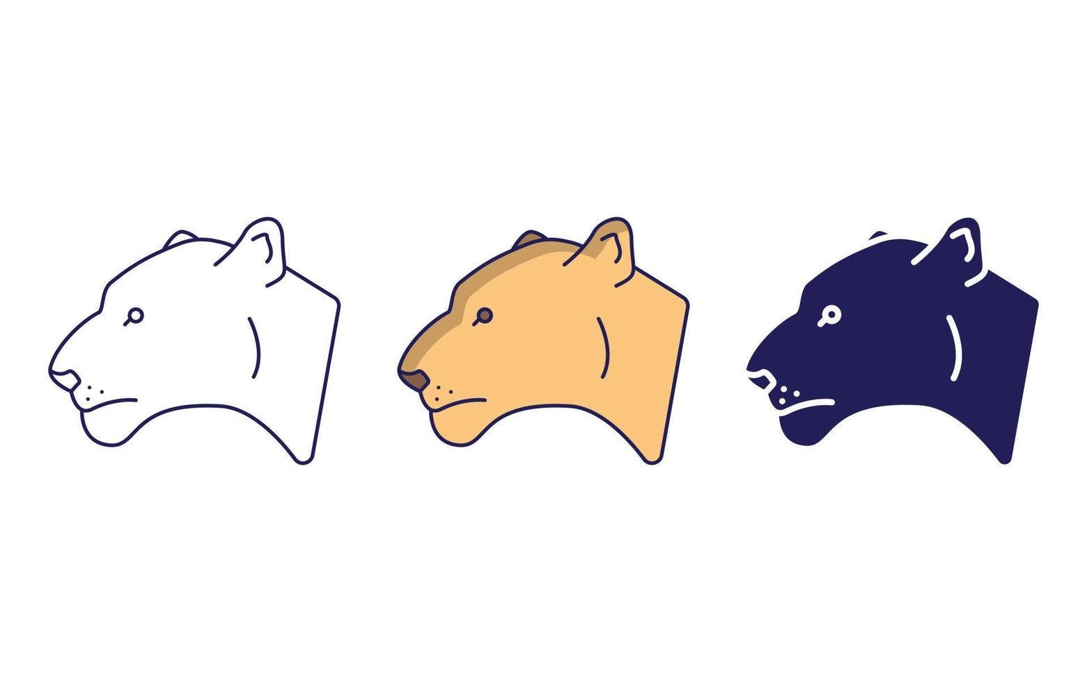 Lioness line and glyph icon, vector illustration