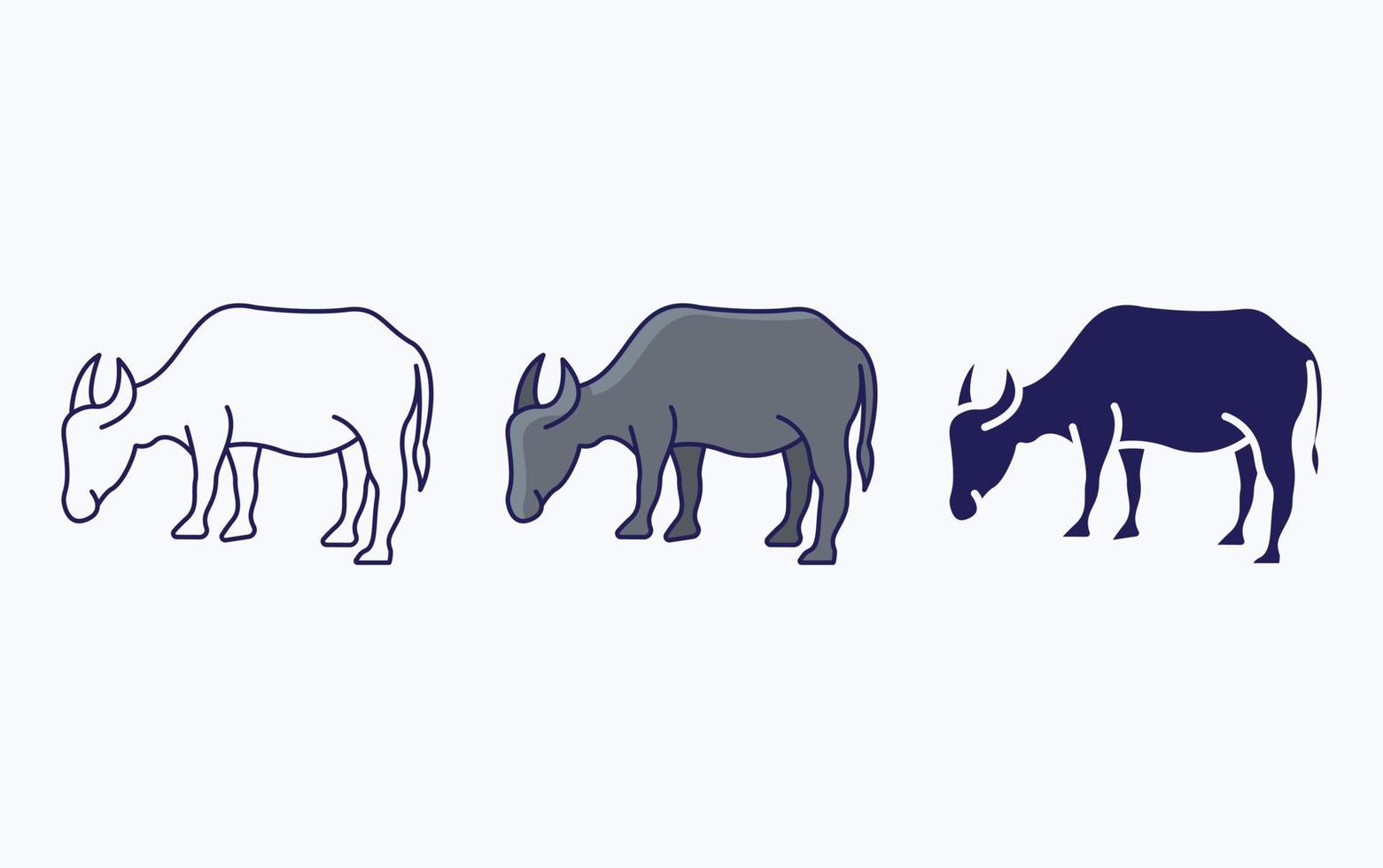 Buffalo font and glyph icon, vector illustration