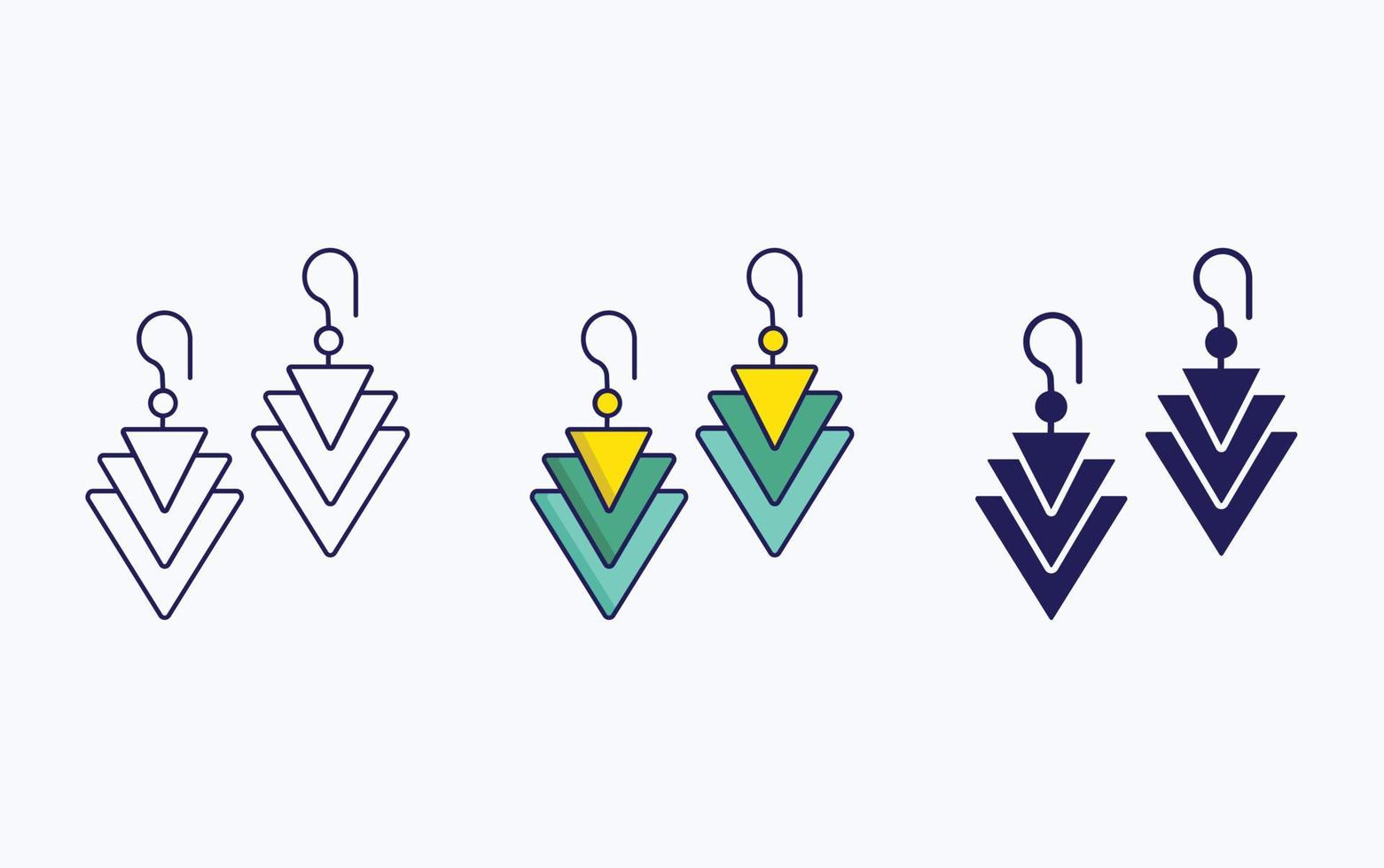 Earring line and glyph icon, vector illustration