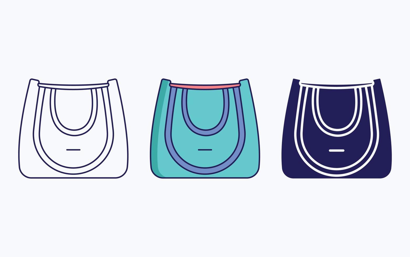 Vanity bag line and glyph icon, women handbag vector illustration