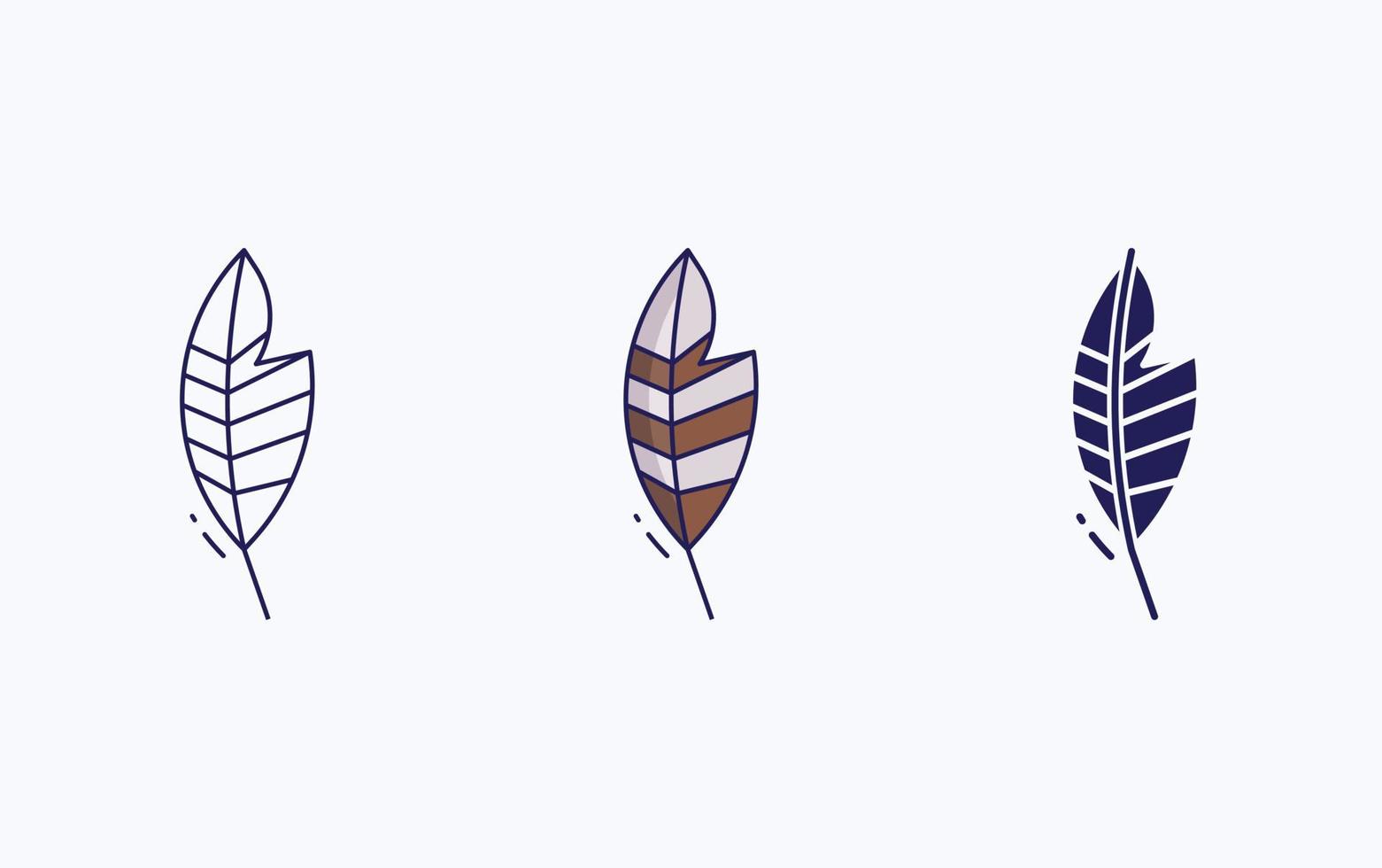 Feather line and glyph icon, vector illustration