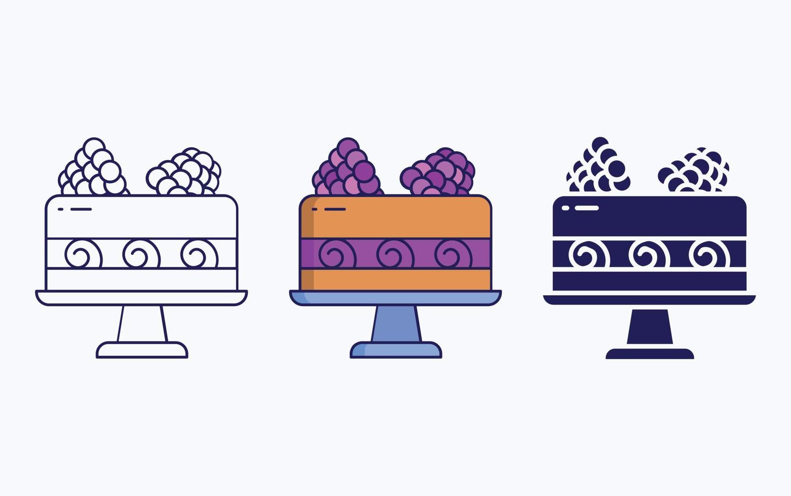 línea de pastelería e icono de glifo, ilustración vectorial vector