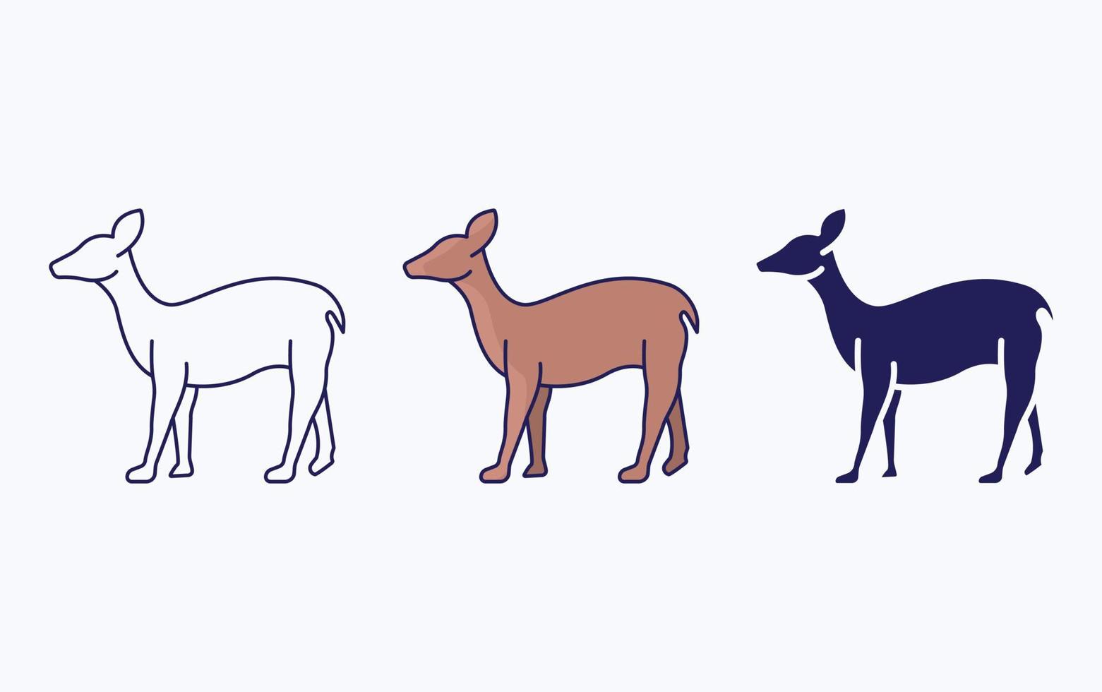 Fawn line and glyph icon, vector illustration