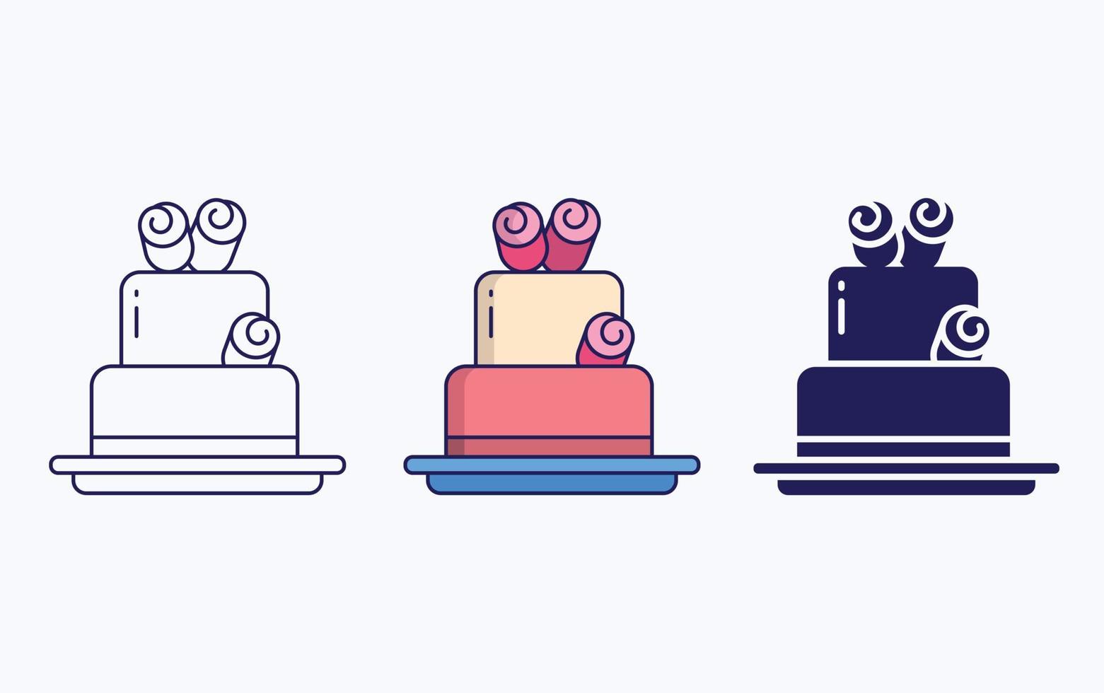 Pastry line and glyph icon, vector illustration