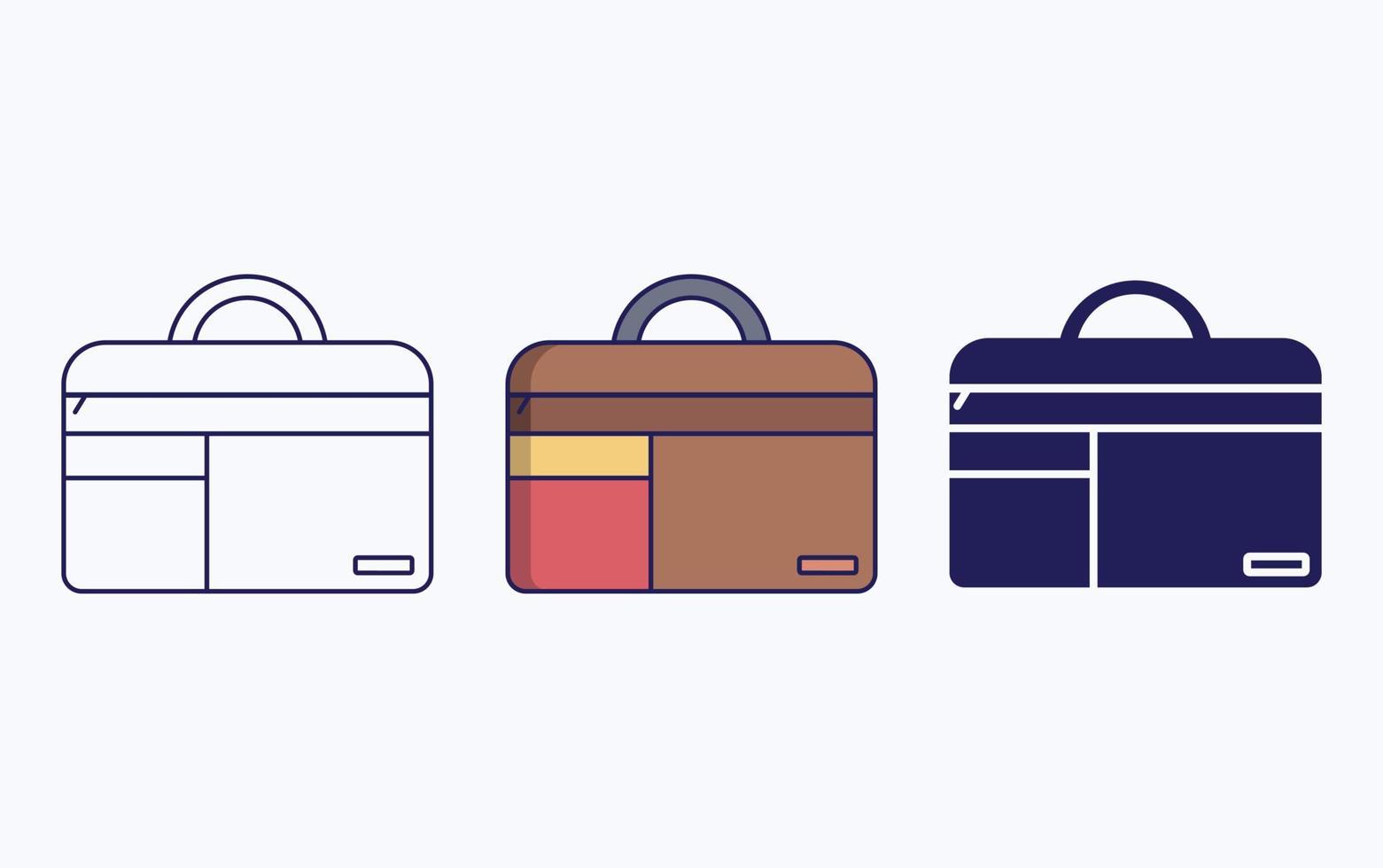 línea de bolsa de oficina e icono de glifo, ilustración vectorial vector