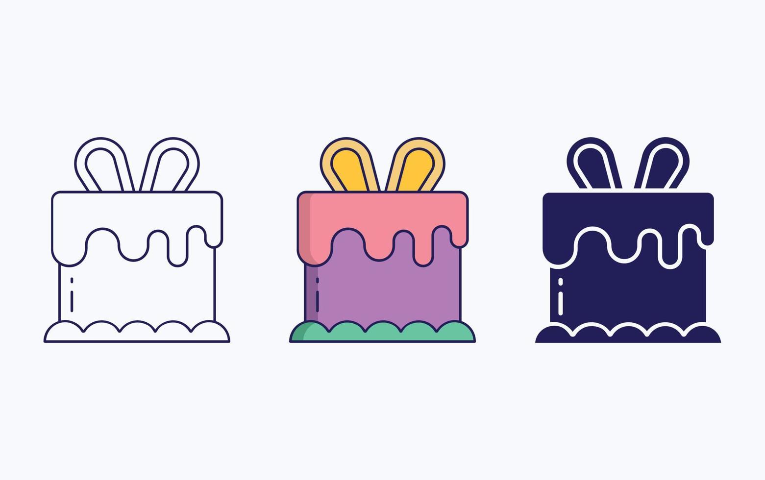 Pastry line and glyph icon, vector illustration
