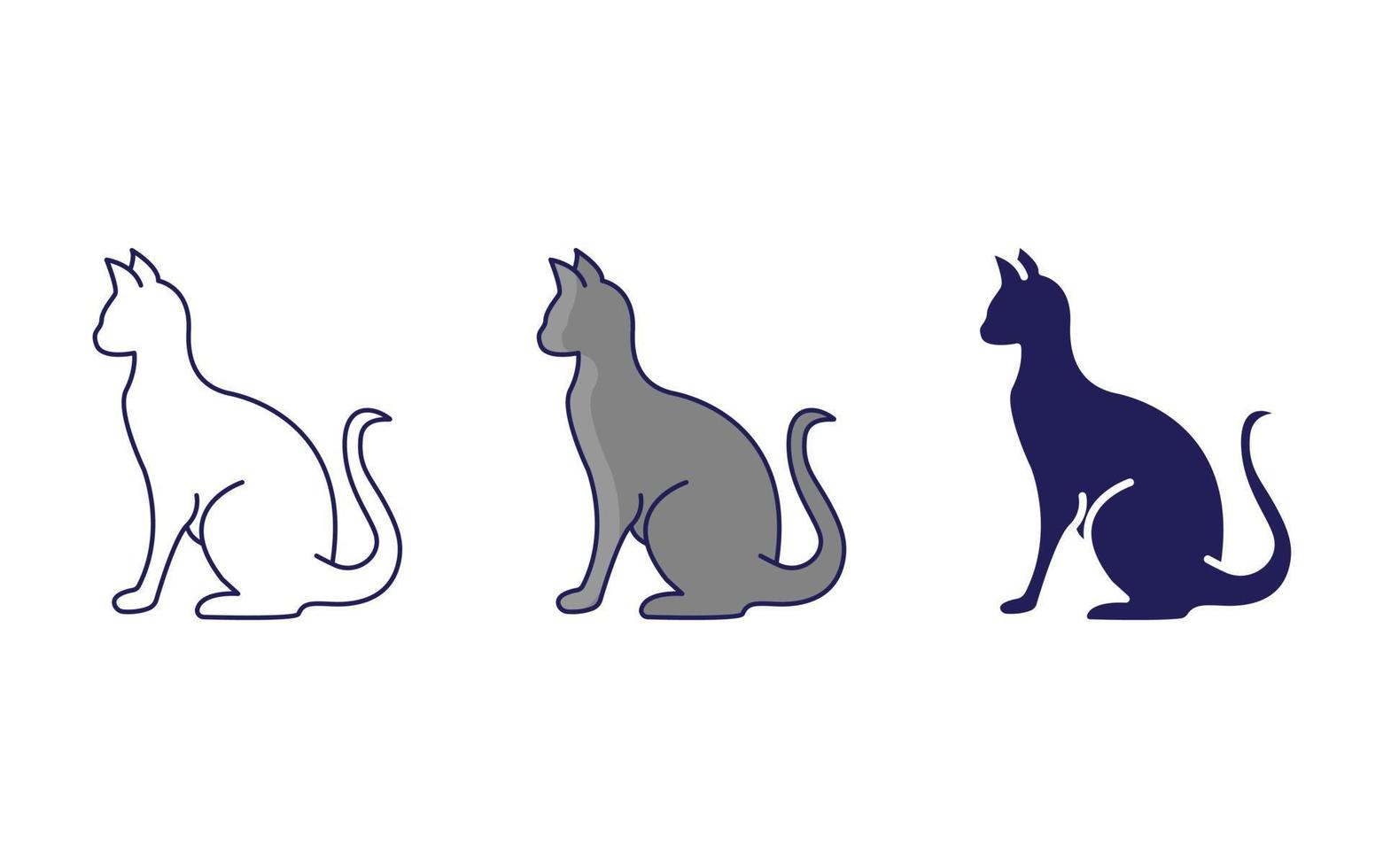 Cat line and glyph icon, vector illustration