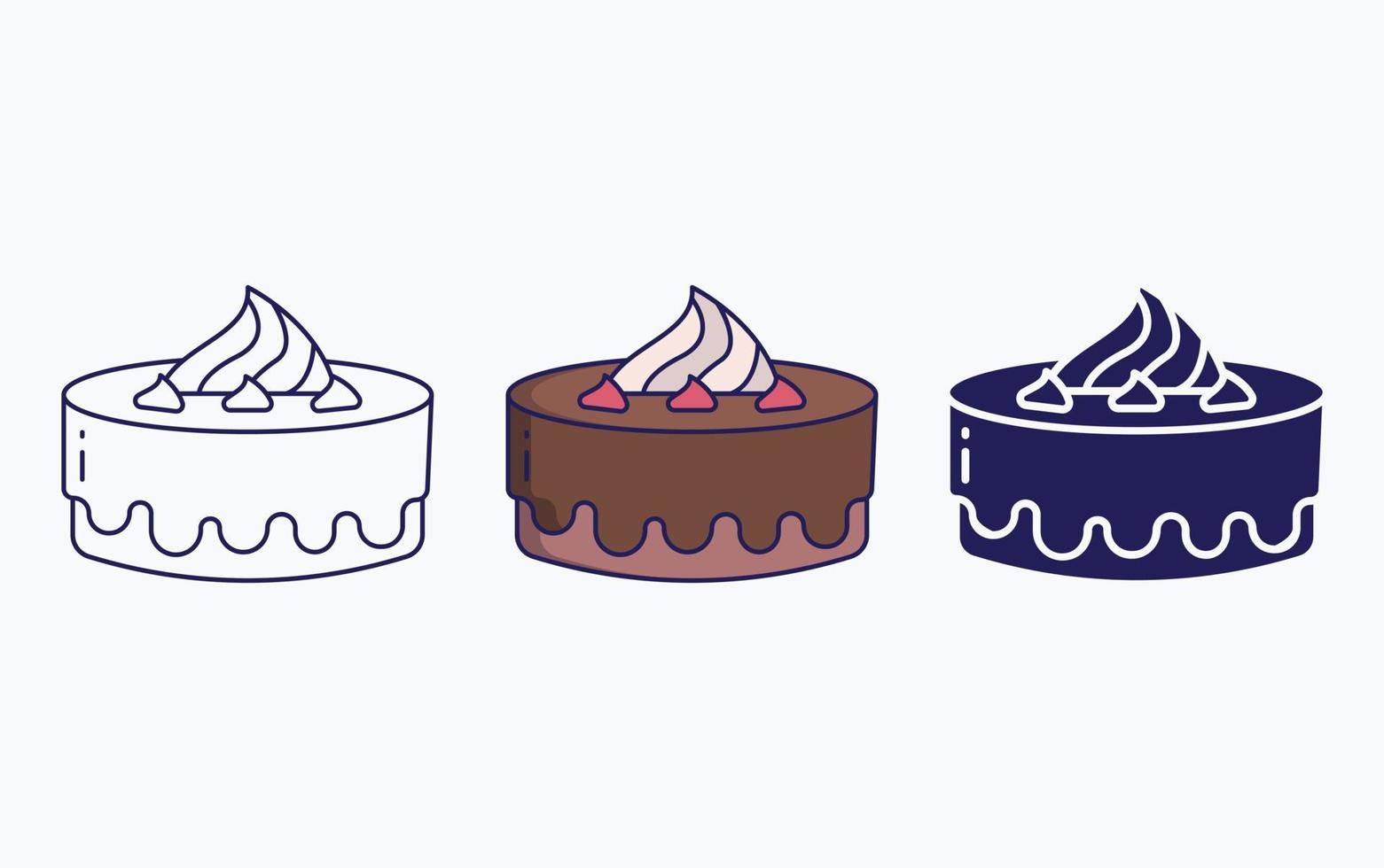 línea de pastelería e icono de glifo, ilustración vectorial vector