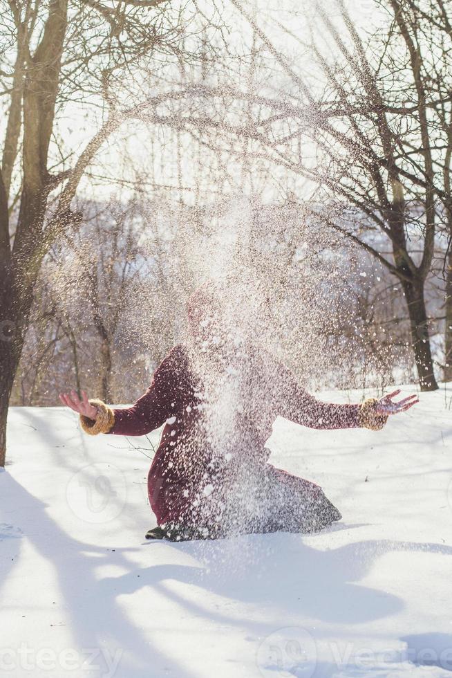 fotografía escénica de diversión de invierno foto