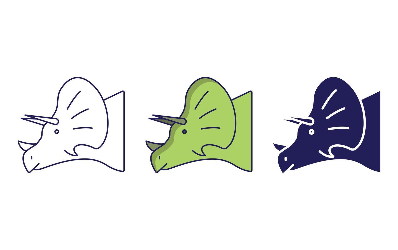 Dinosaur line and glyph icon, vector illustration