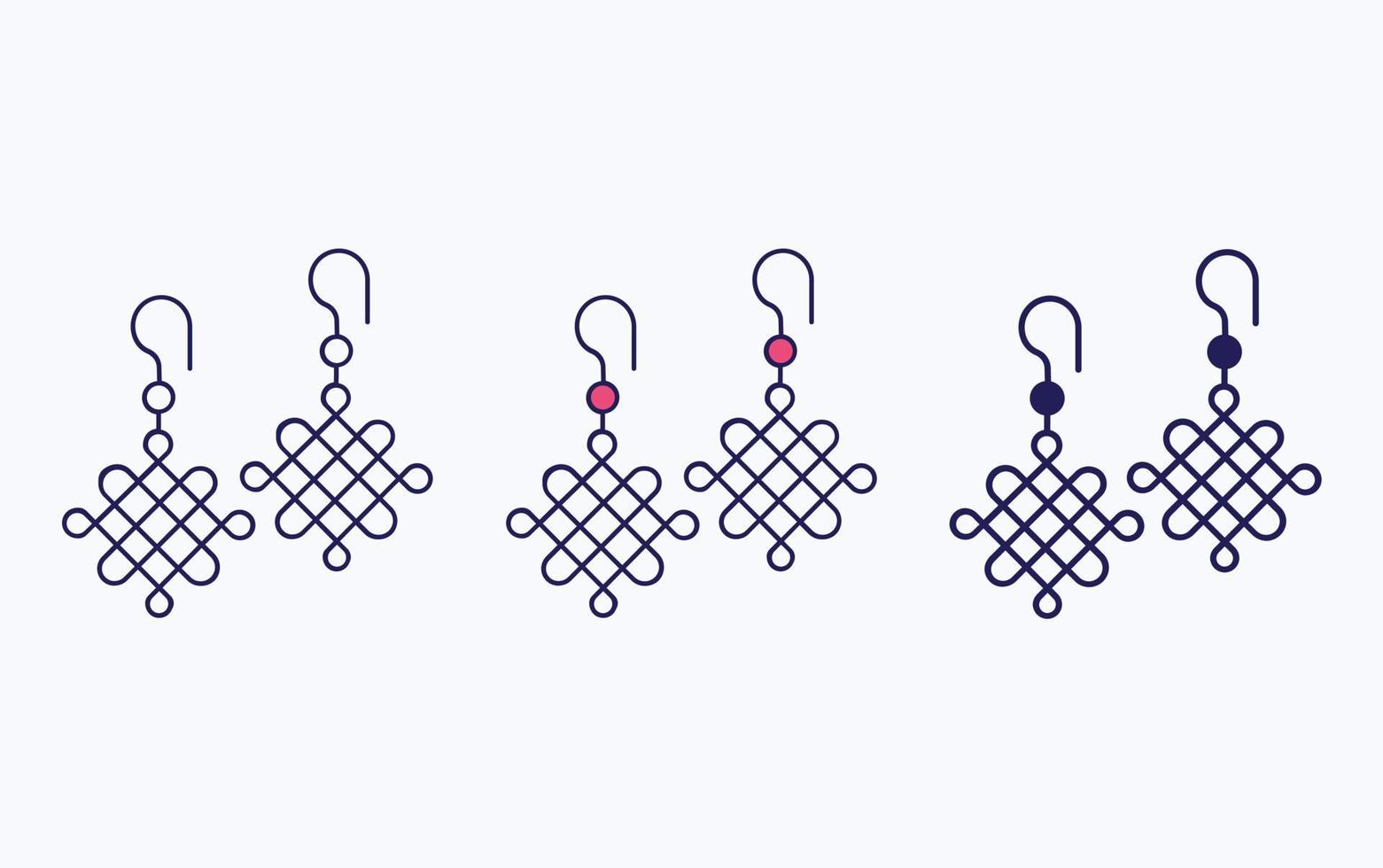 Earring line and glyph icon, vector illustration