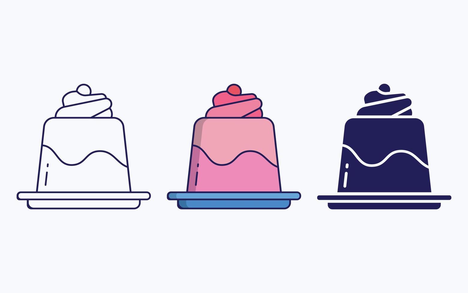 línea de pastelería e icono de glifo, ilustración vectorial vector