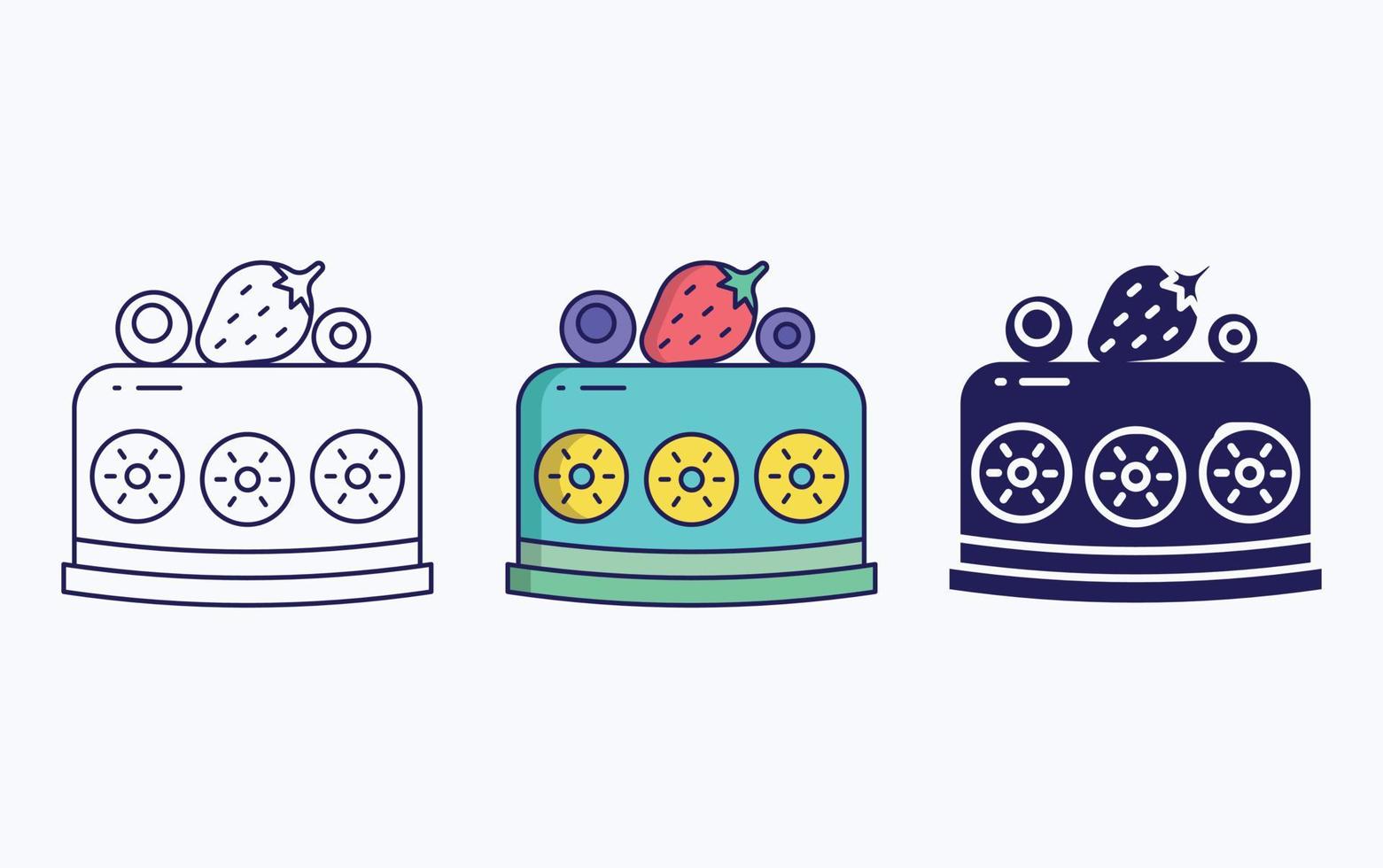 Pastry line and glyph icon, vector illustration
