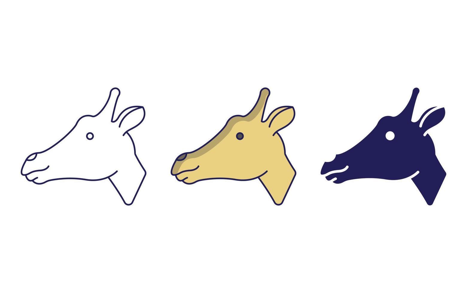 Giraffe line and glyph icon, vector illustration