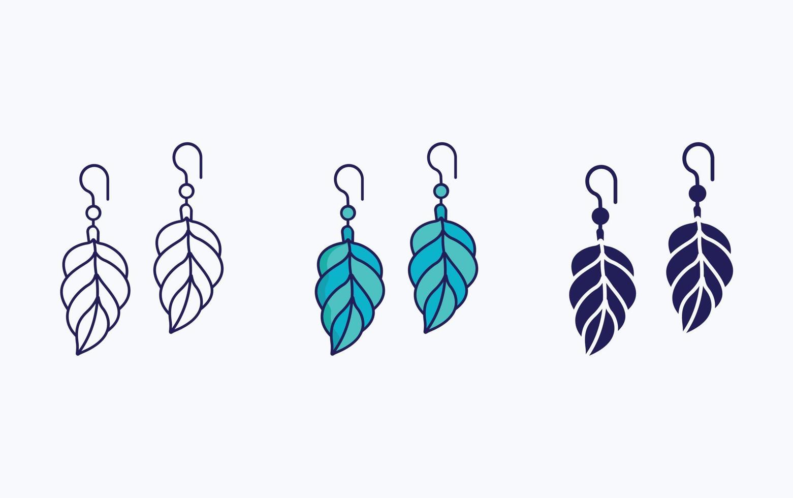 Earring line and glyph icon, vector illustration