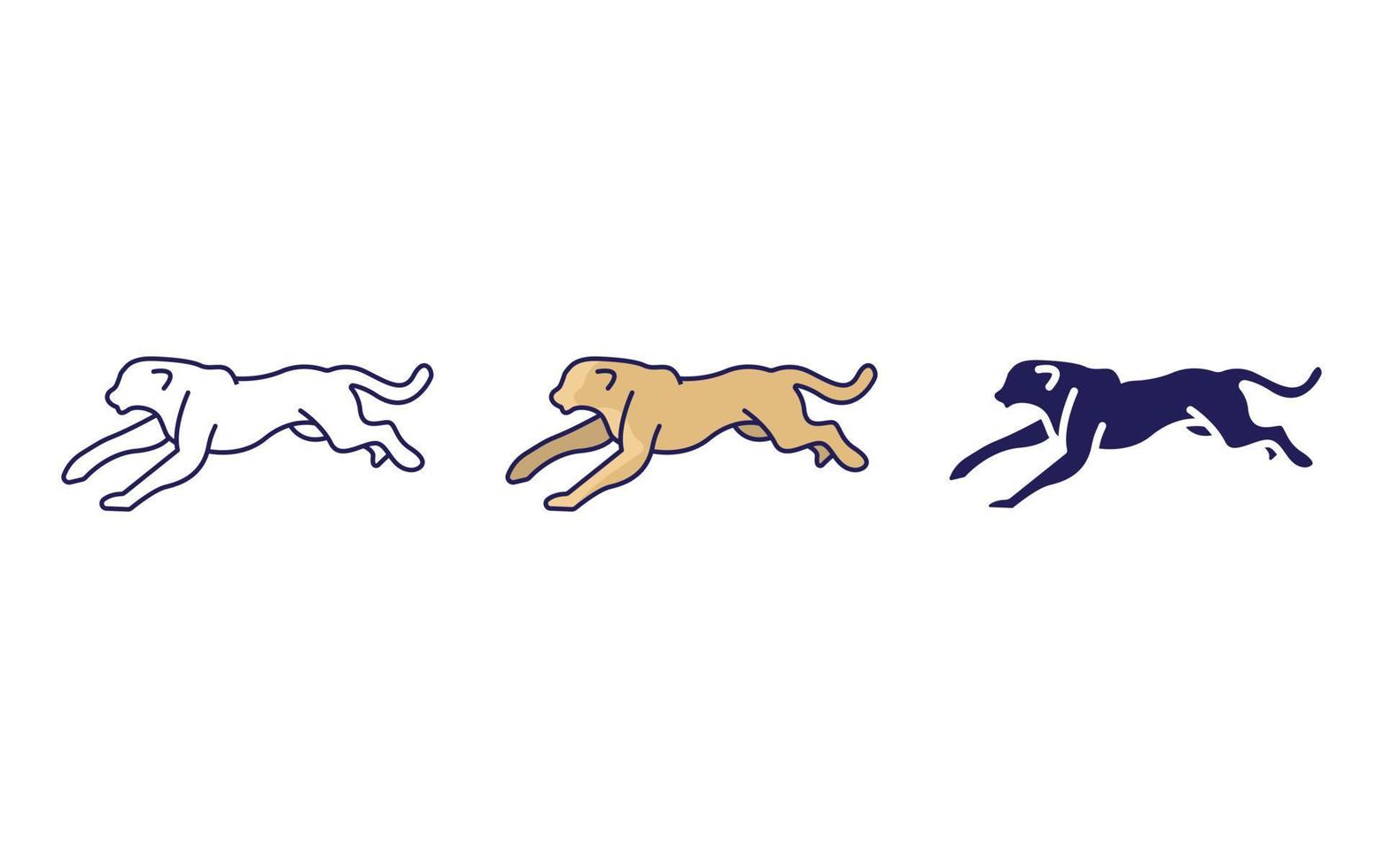 Jaguar line and glyph icon, vector illustration
