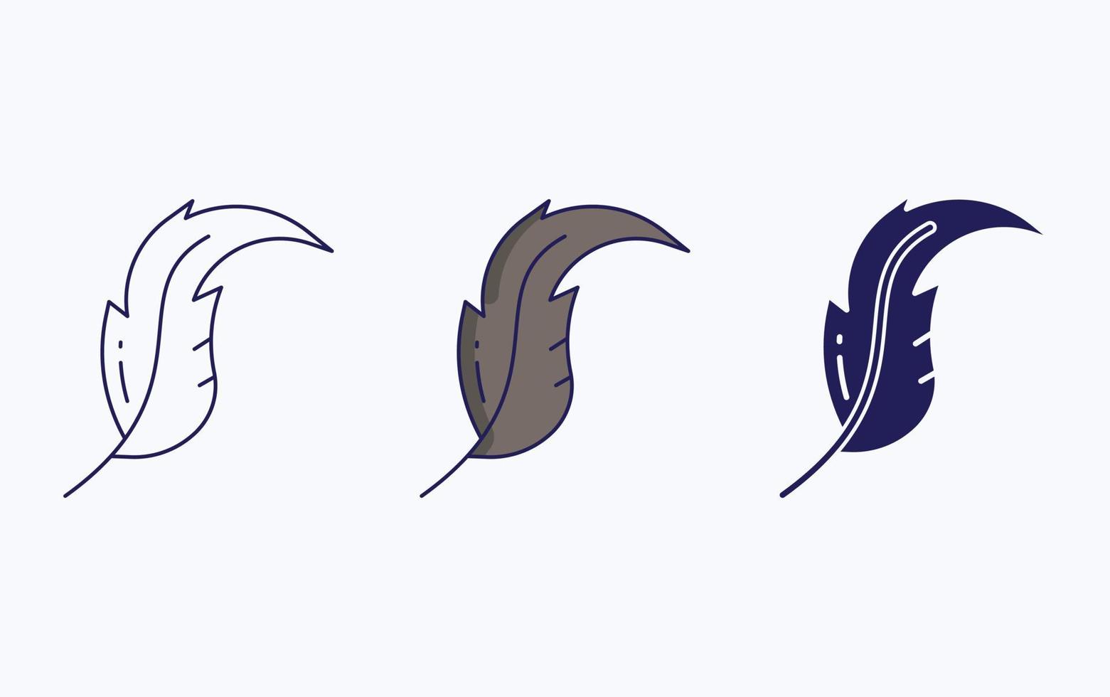 Feather line and glyph icon, vector illustration