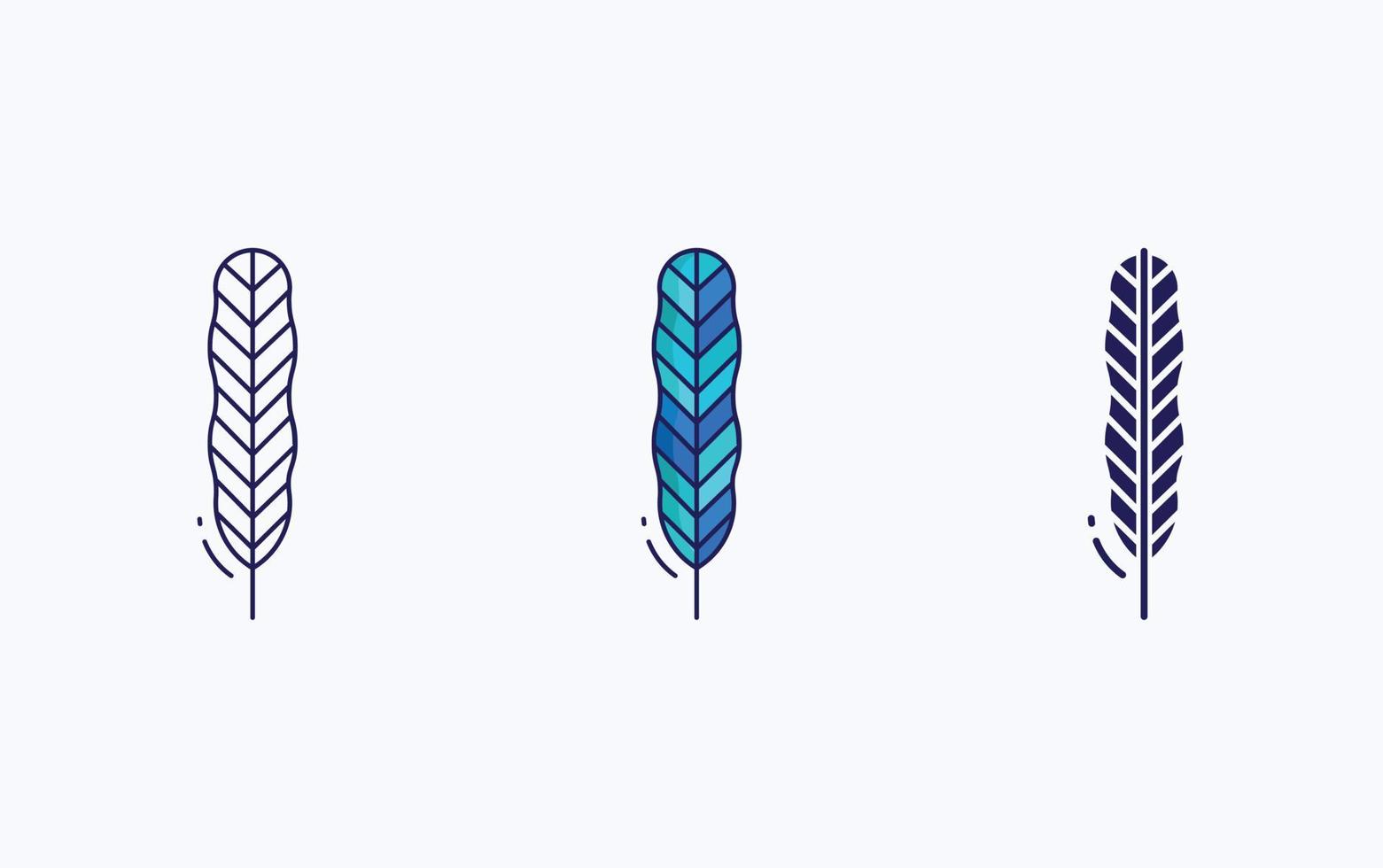 Feather line and glyph icon, vector illustration