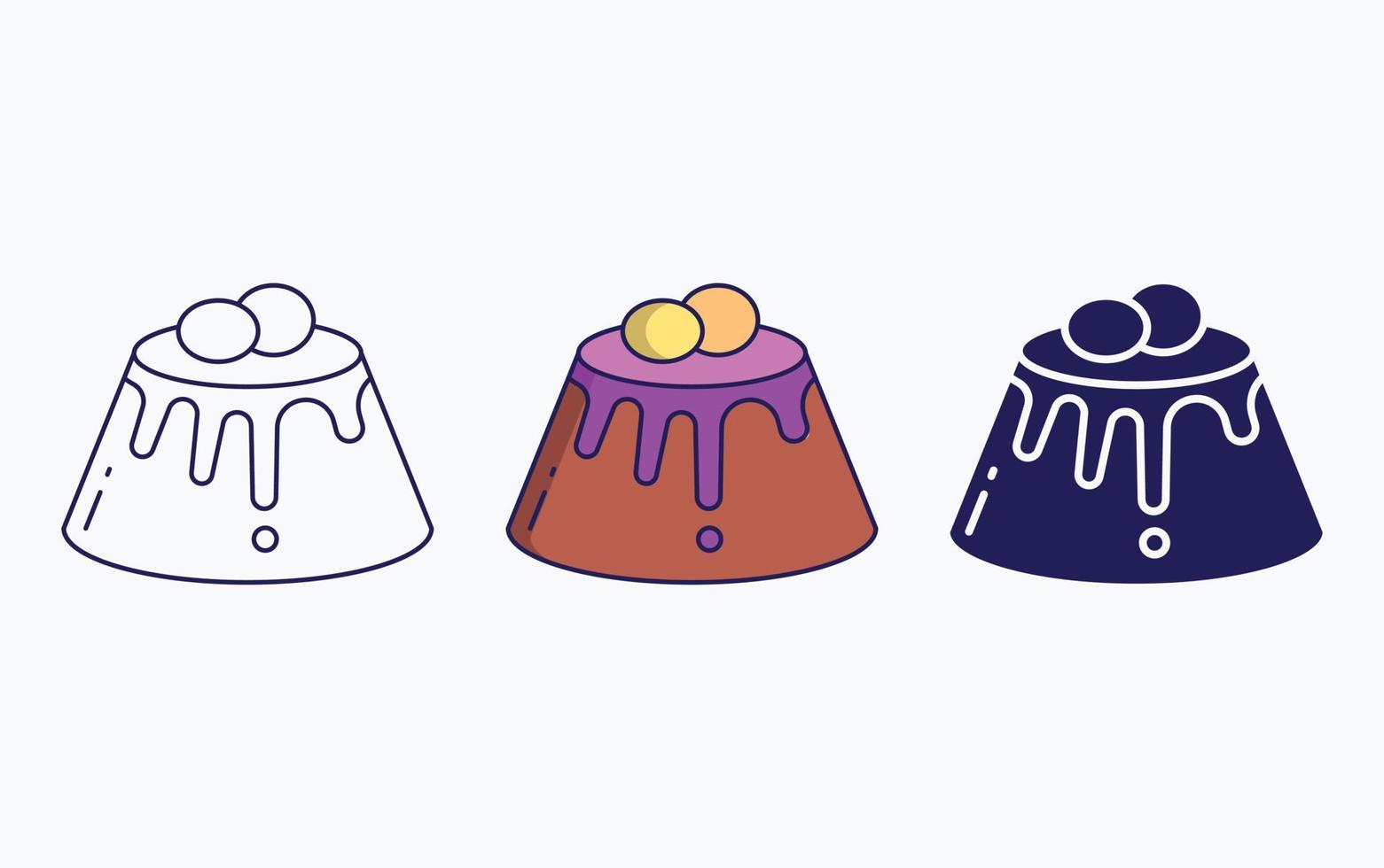 línea de pastelería e icono de glifo, ilustración vectorial vector