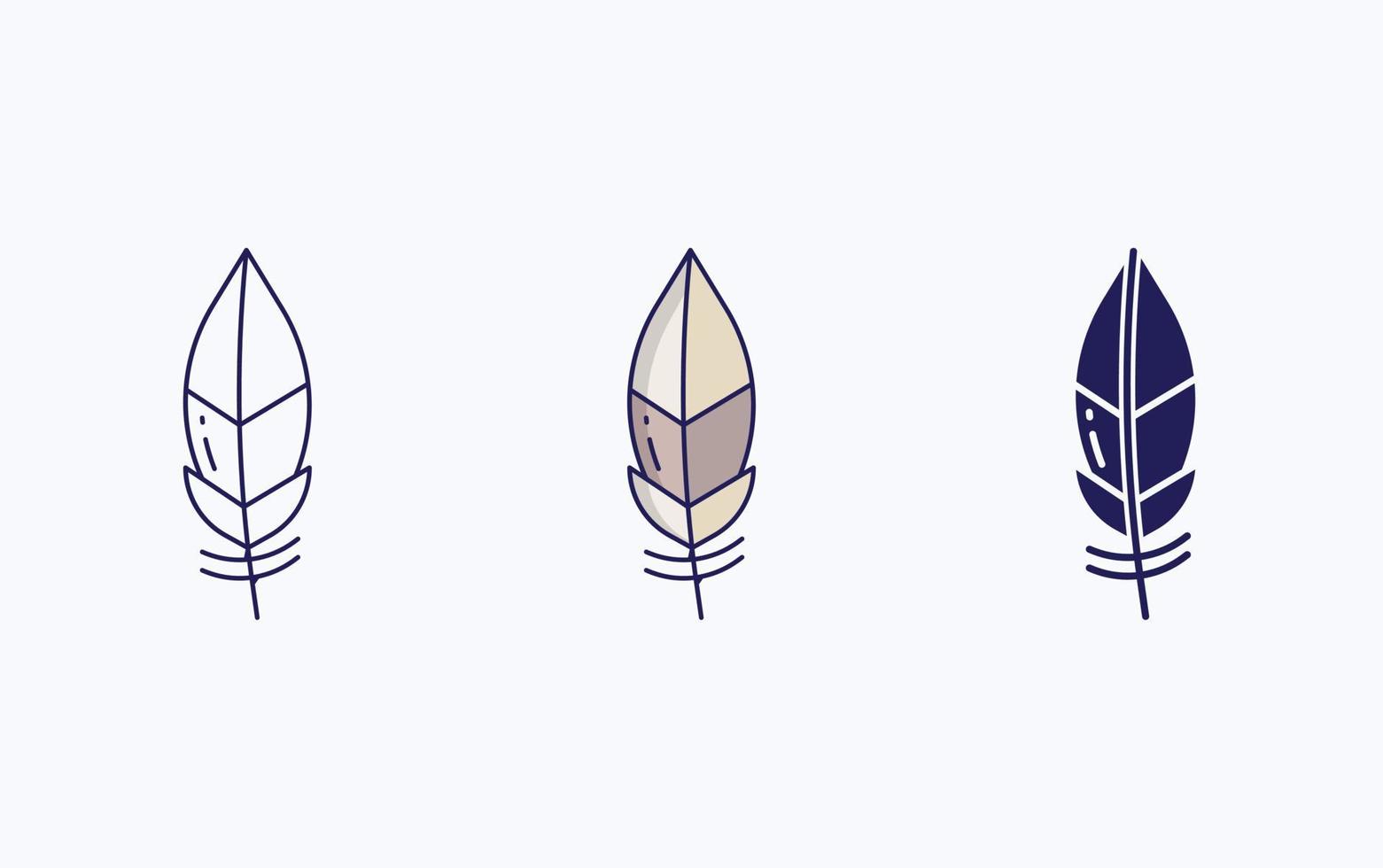 Feather line and glyph icon, vector illustration