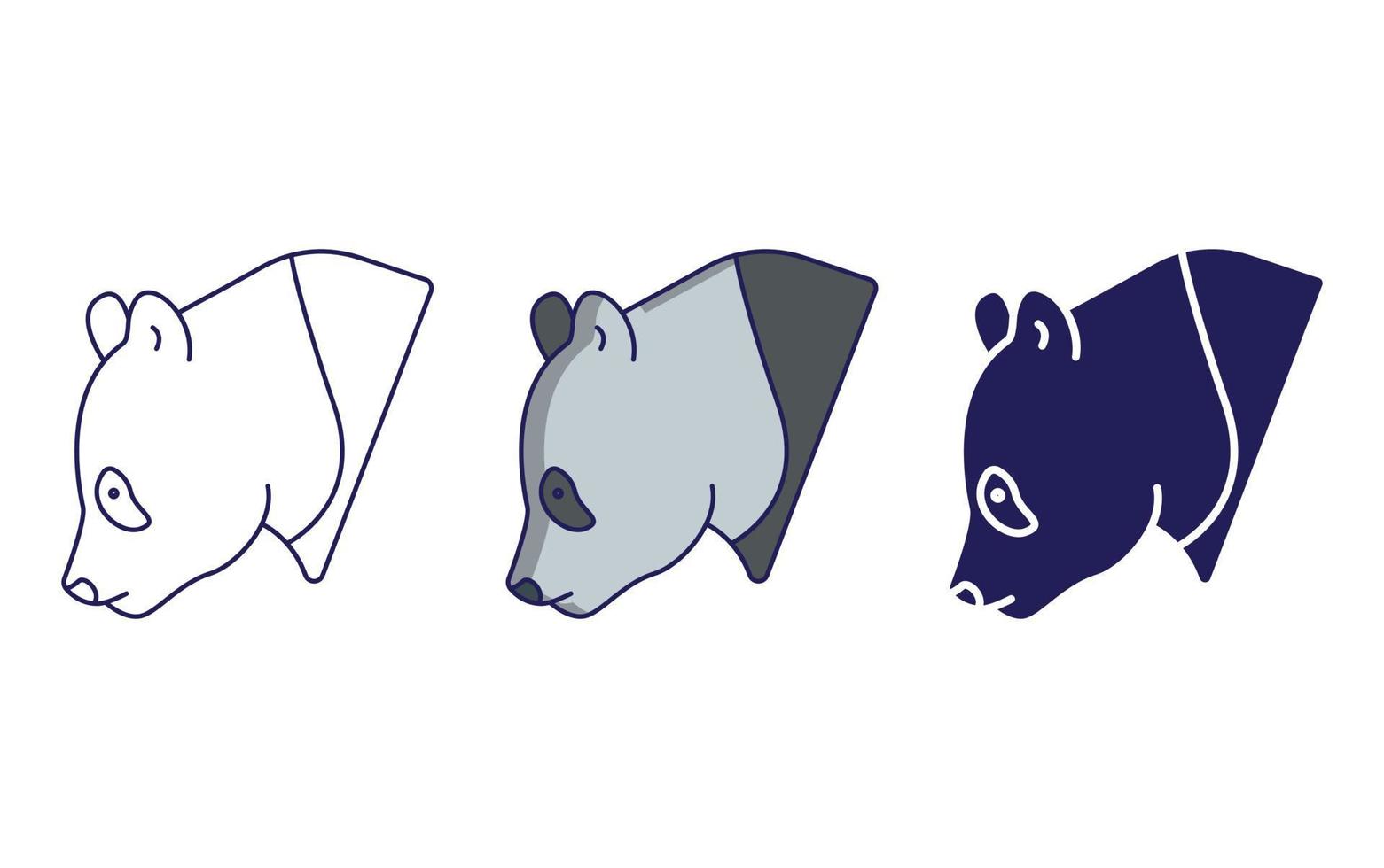 Panda line and glyph icon, vector illustration