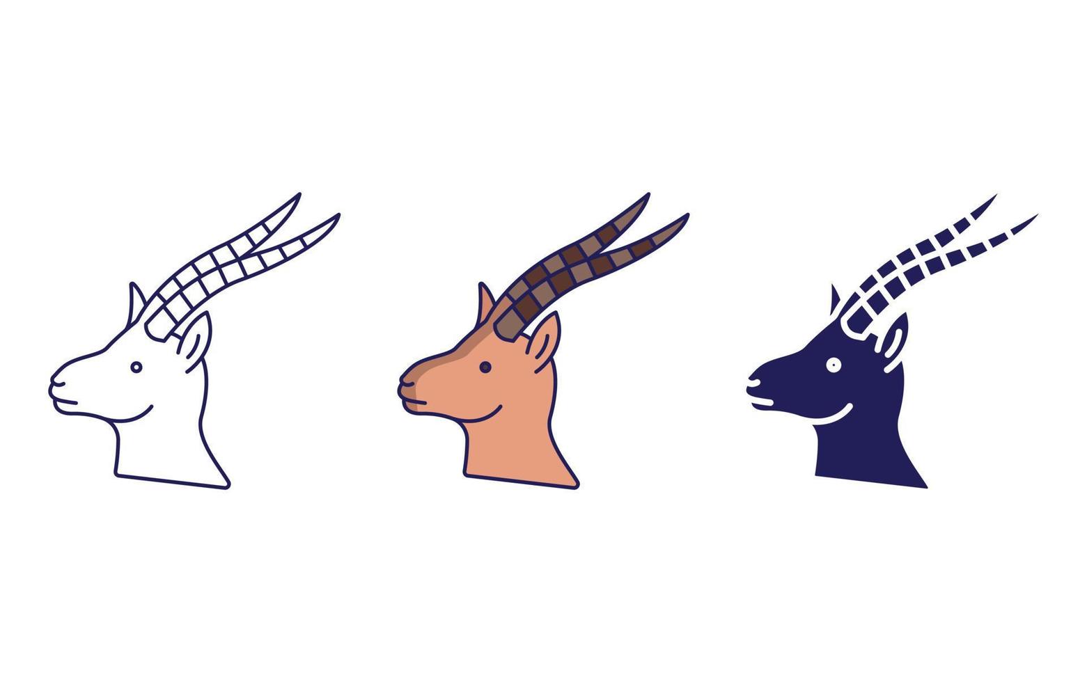 Gazelle line and glyph icon, vector illustration