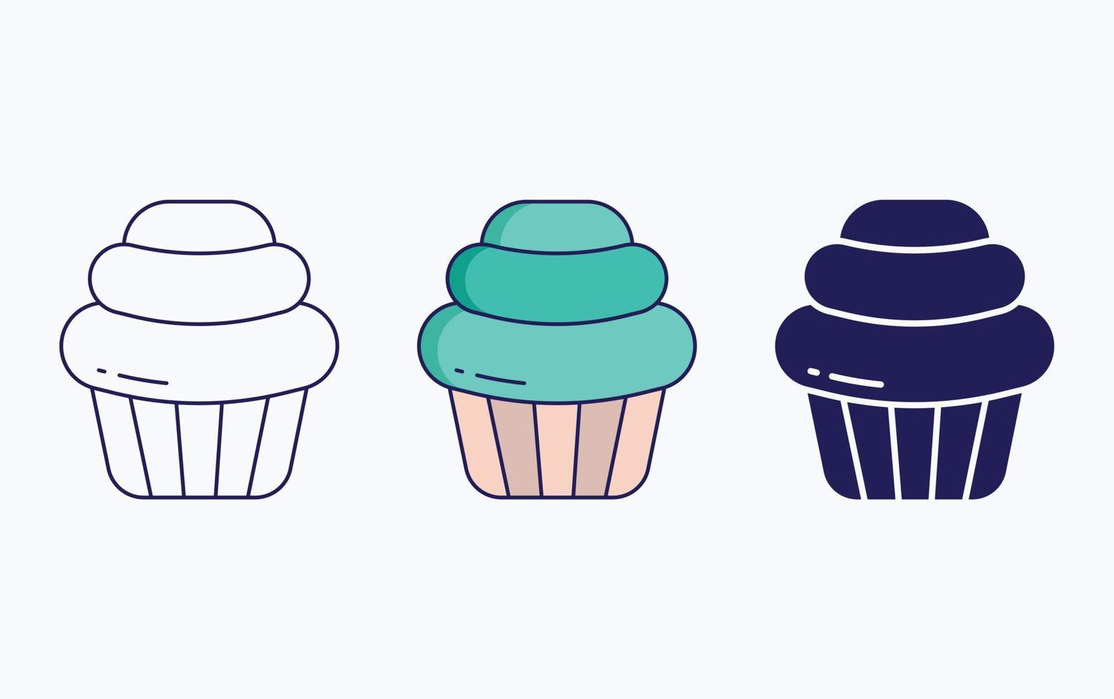 Pastry line and glyph icon, vector illustration