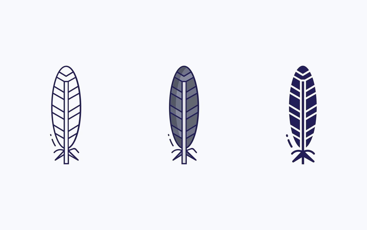 Feather line and glyph icon, vector illustration