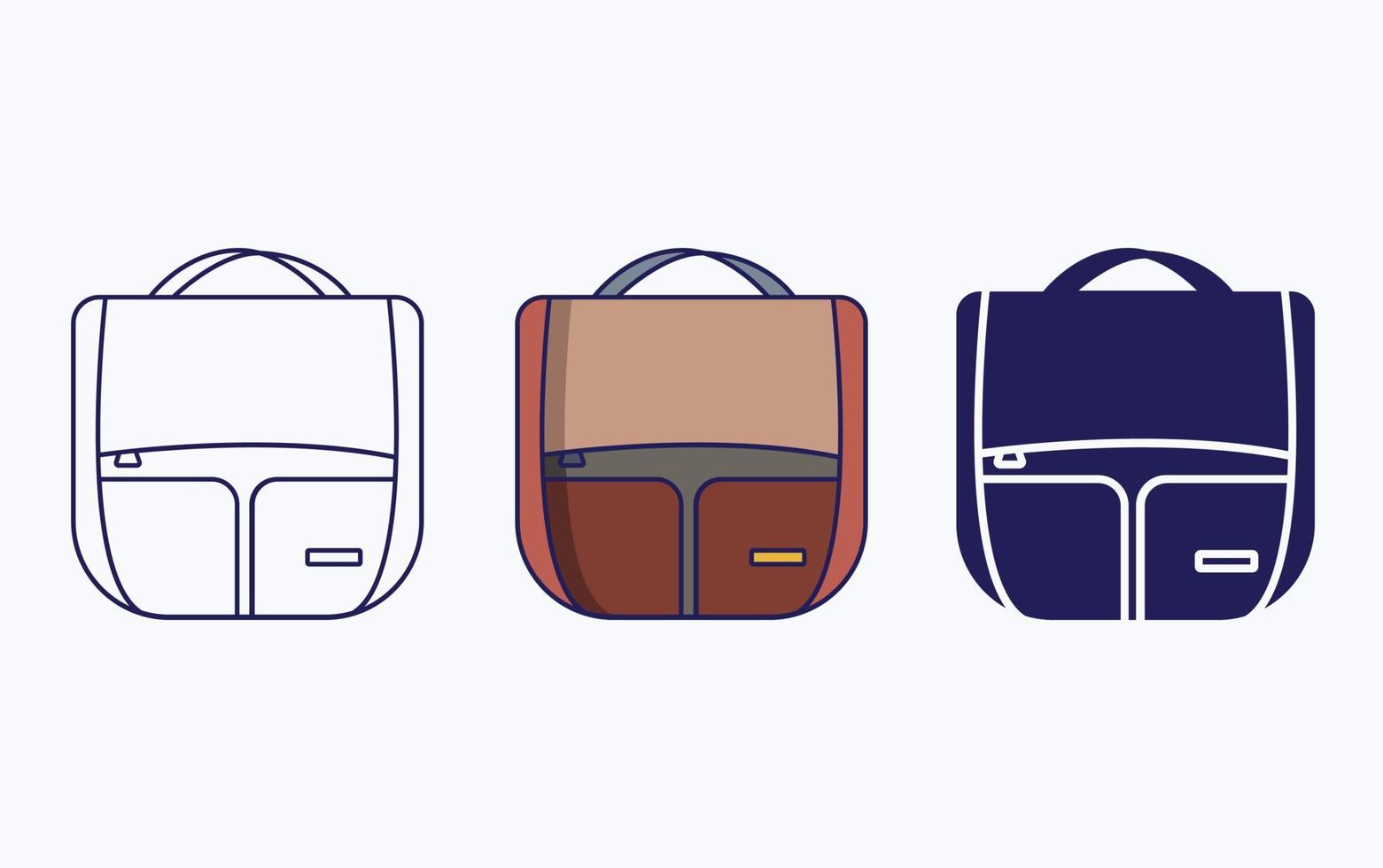 Office Bag line and glyph icon, vector illustration