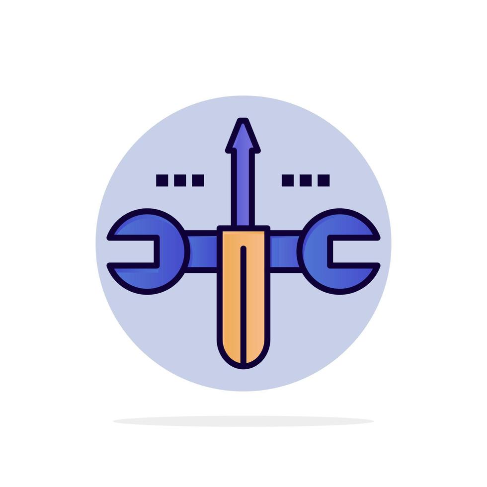 Cloud Computing Screwdriver Tooling Abstract Circle Background Flat color Icon vector