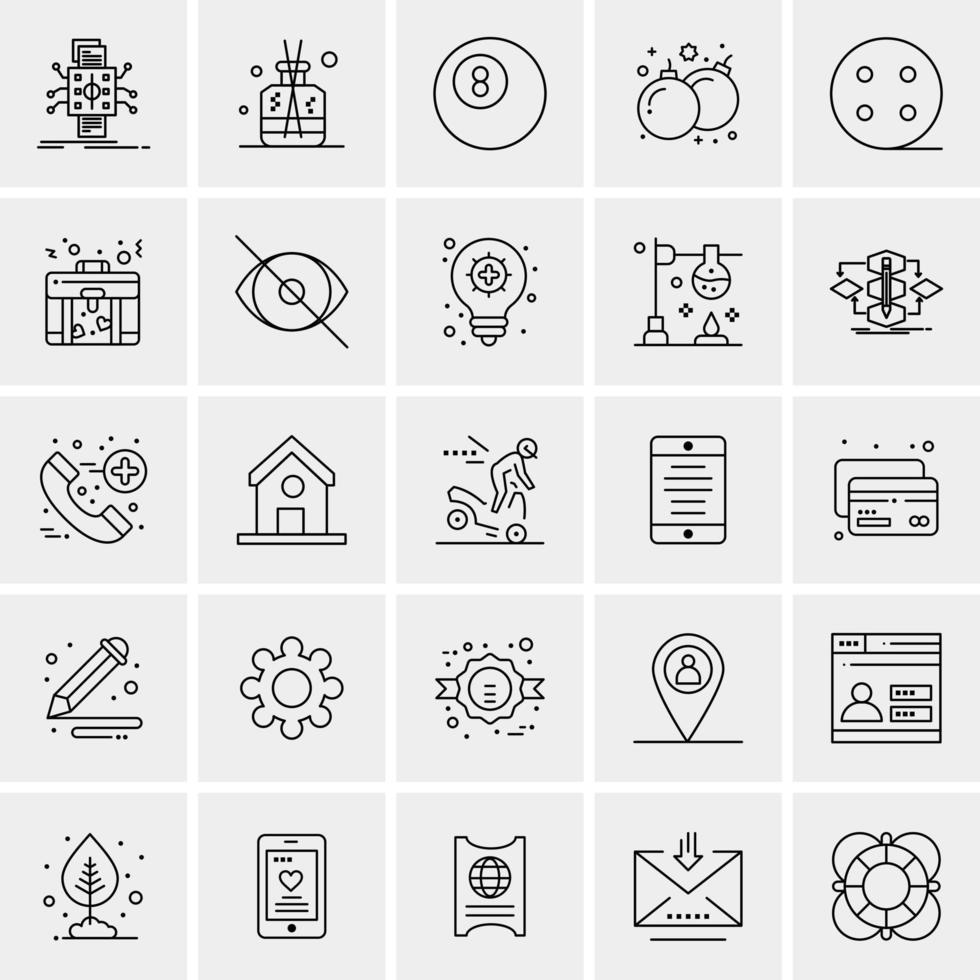 25 iconos de negocios universales vector ilustración de icono creativo para usar en proyectos relacionados con la web y dispositivos móviles