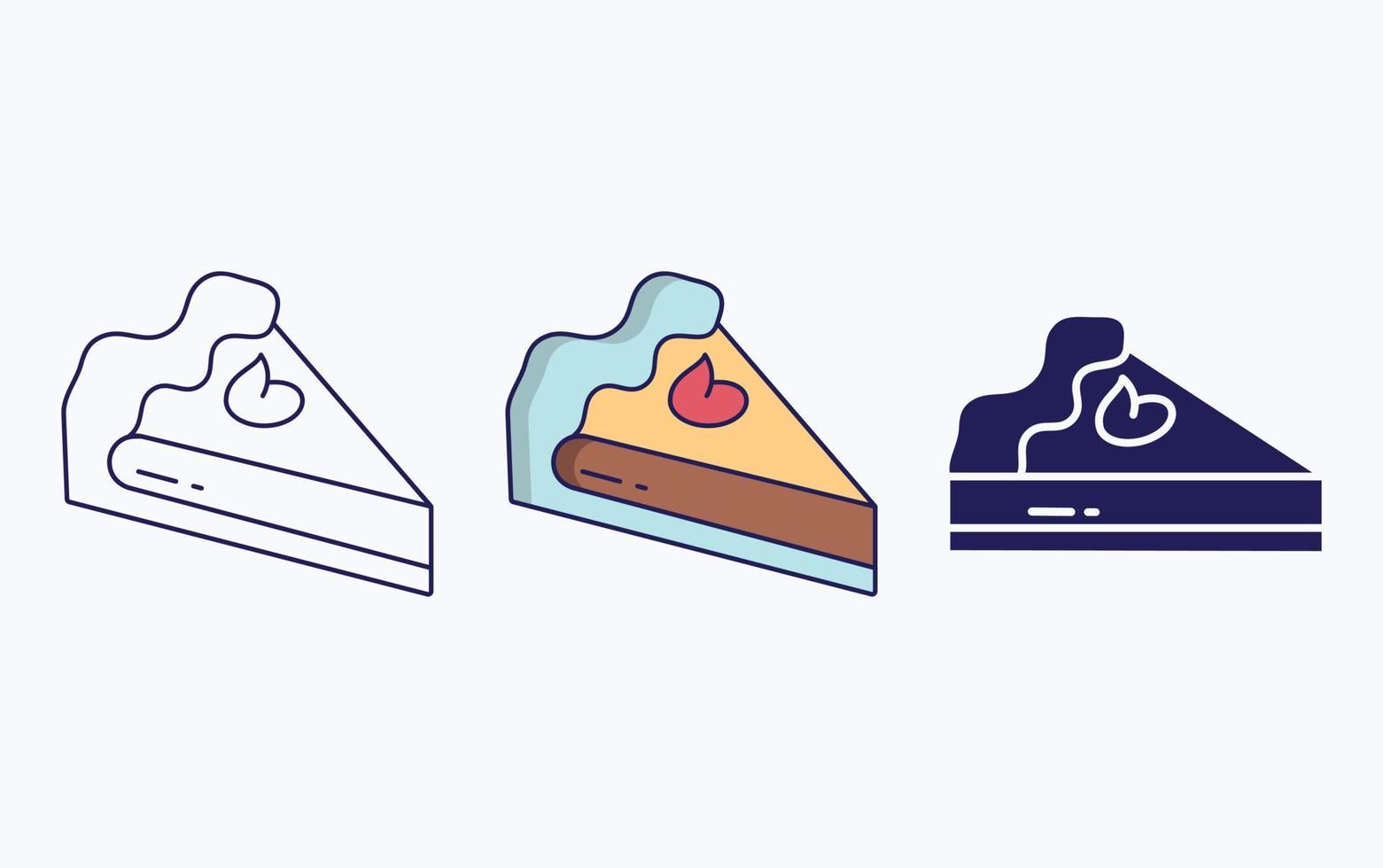 línea de pastelería e icono de glifo, ilustración vectorial vector