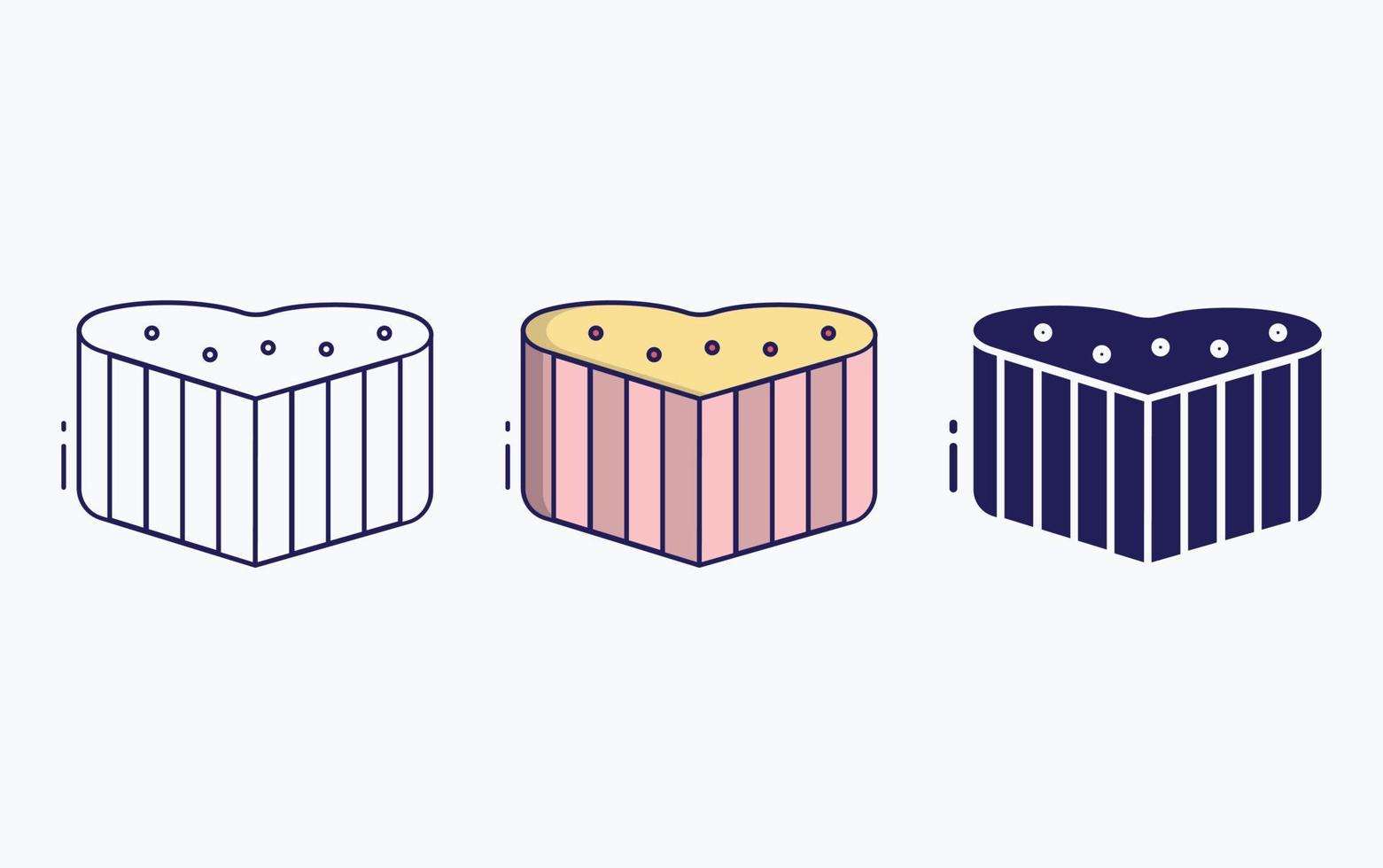 línea de pastelería e icono de glifo, ilustración vectorial vector