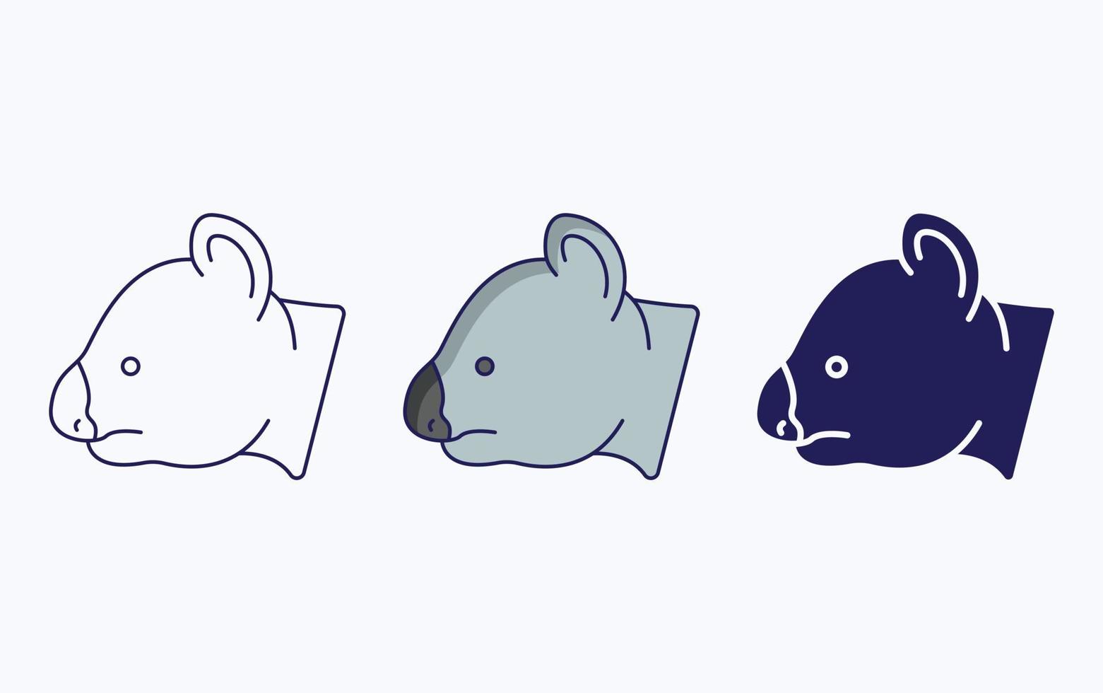 b2Koala line and glyph icon, vector illustration