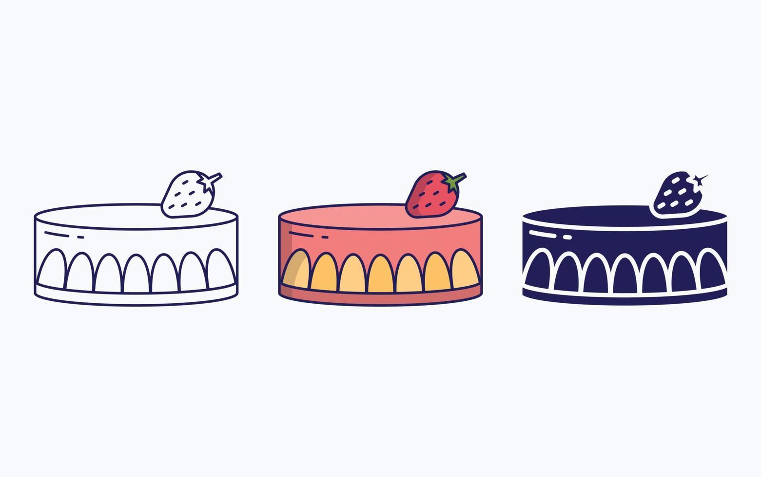 línea de pastelería e icono de glifo, ilustración vectorial vector