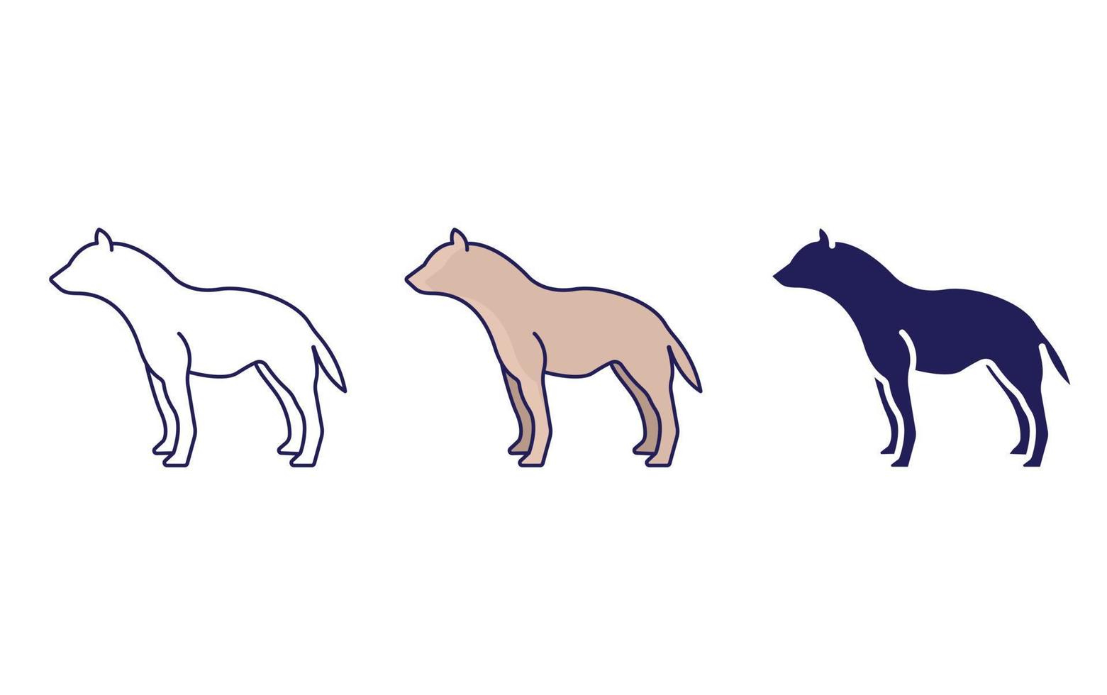 Hyena line and glyph icon, vector illustration