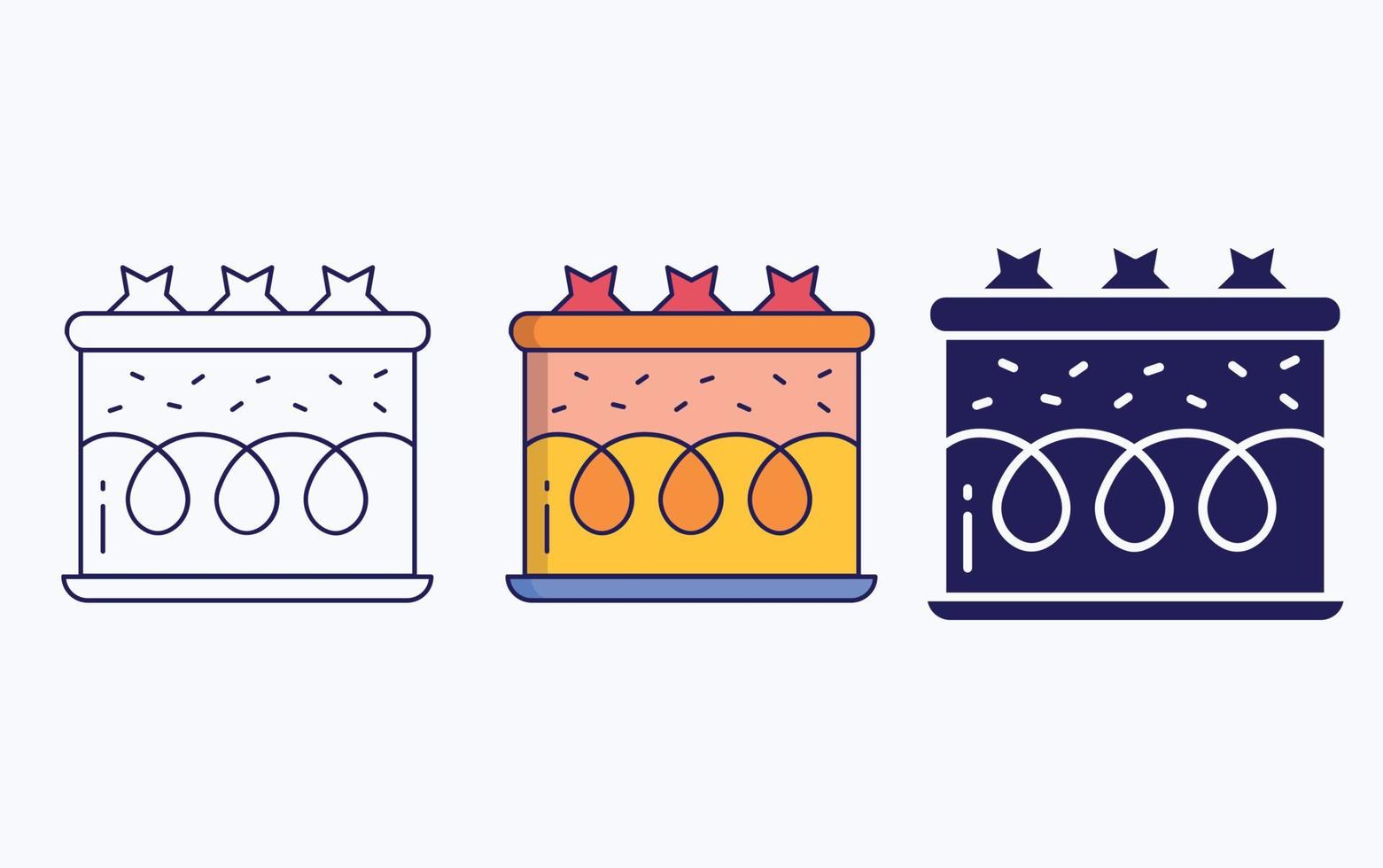 línea de pastelería e icono de glifo, ilustración vectorial vector