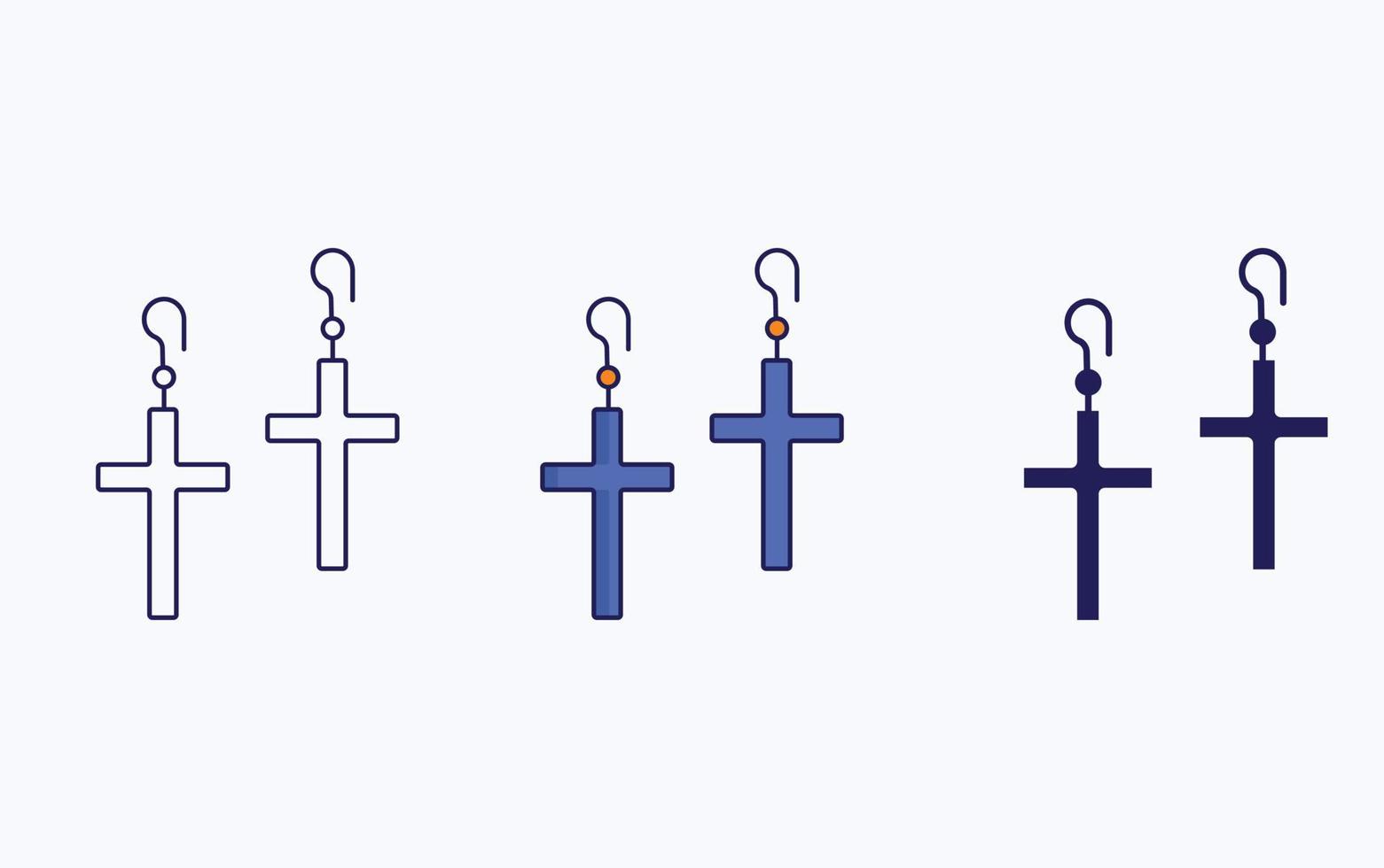 Earring line and glyph icon, vector illustration