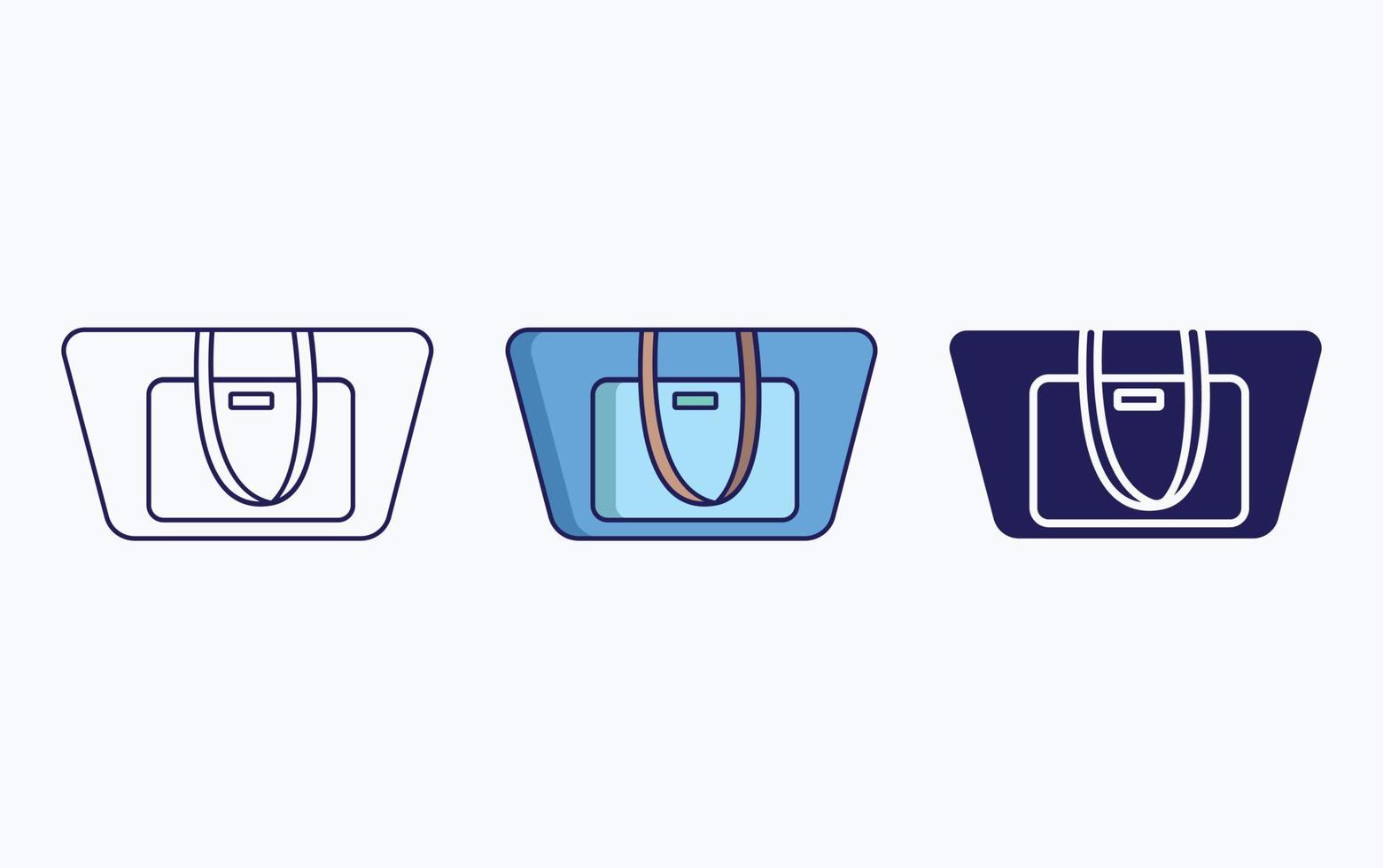 Office Bag line and glyph icon, vector illustration