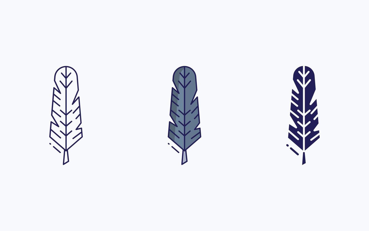 Feather line and glyph icon, vector illustration