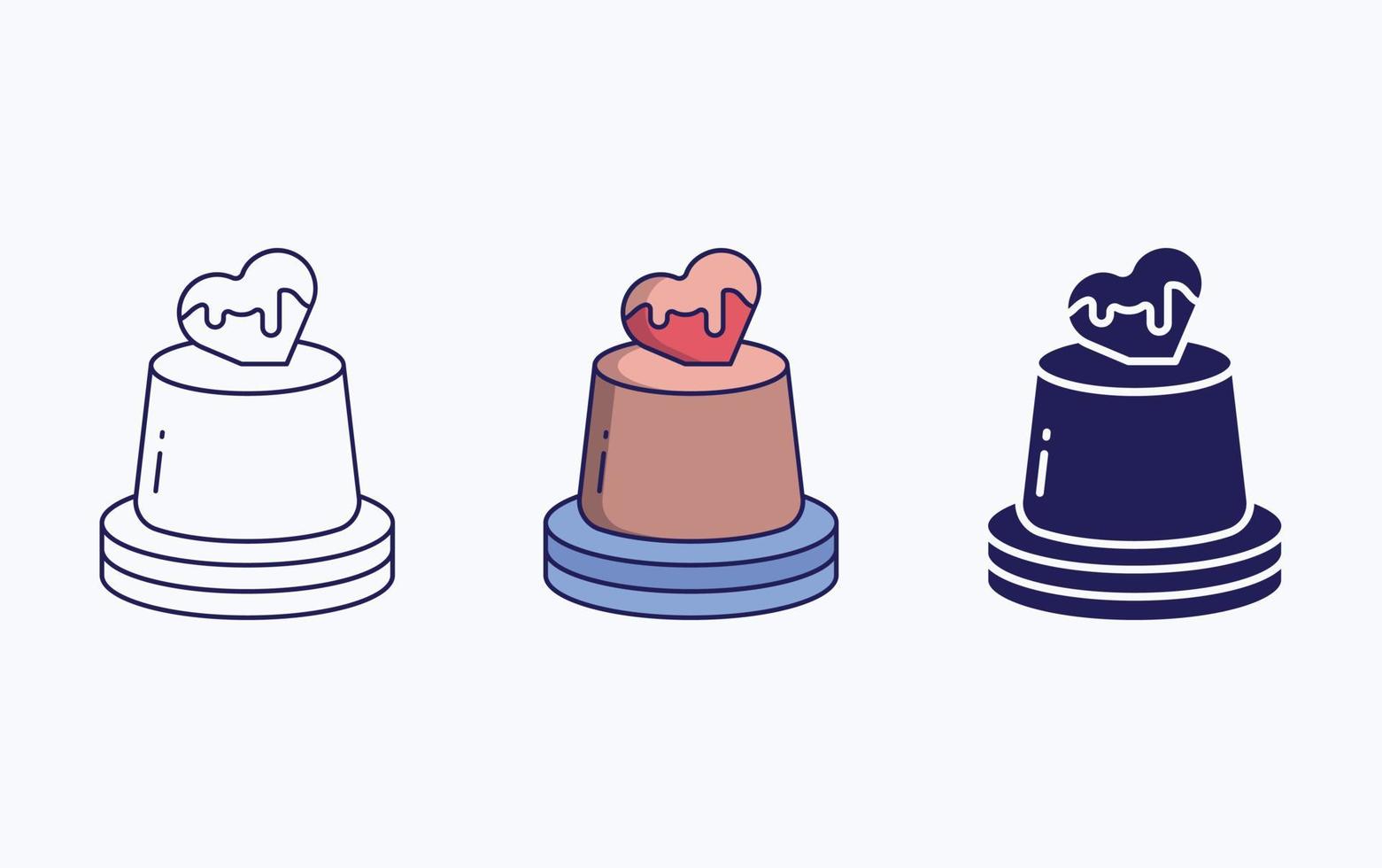 Pastry line and glyph icon, vector illustration