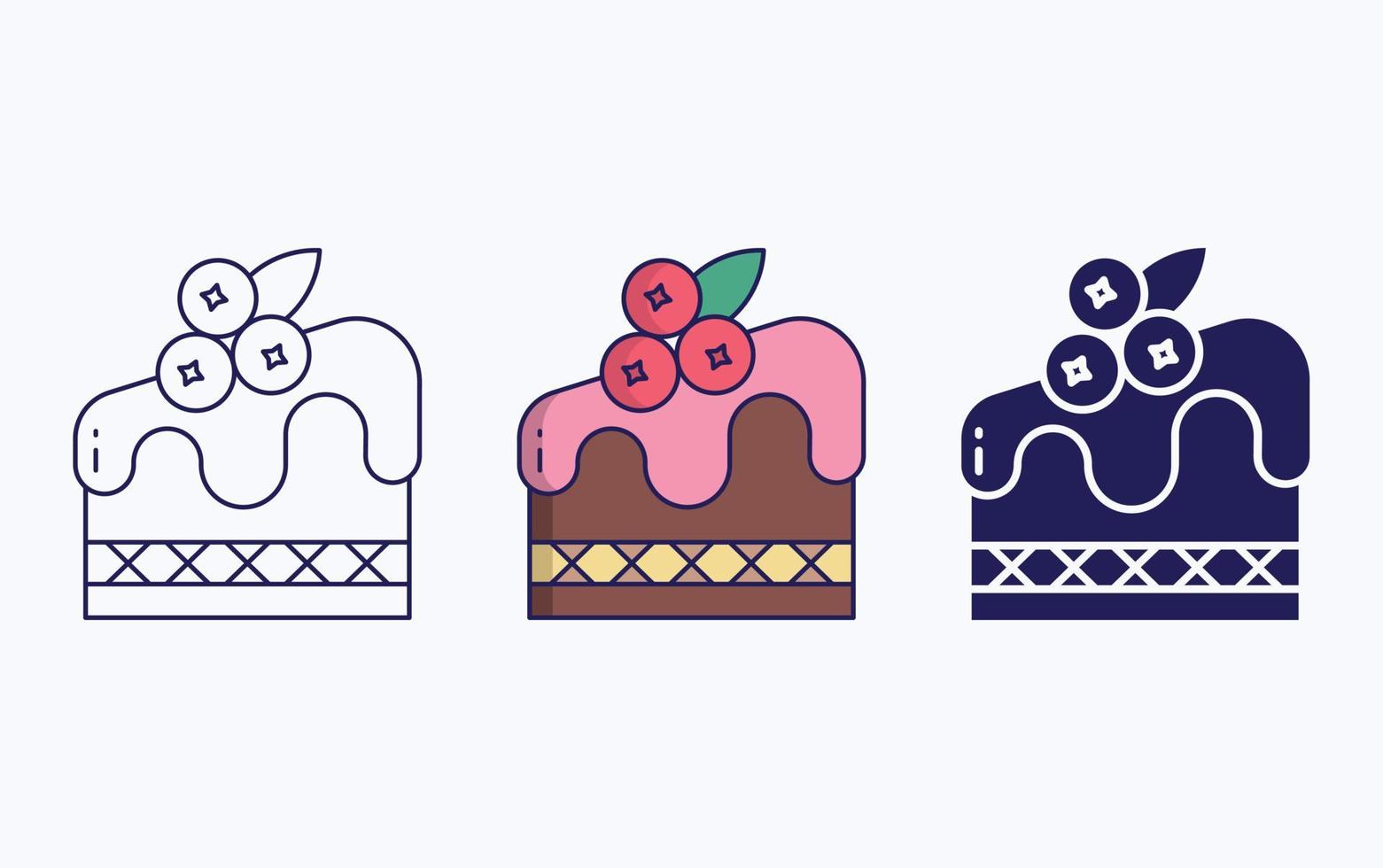 línea de pastelería e icono de glifo, ilustración vectorial vector