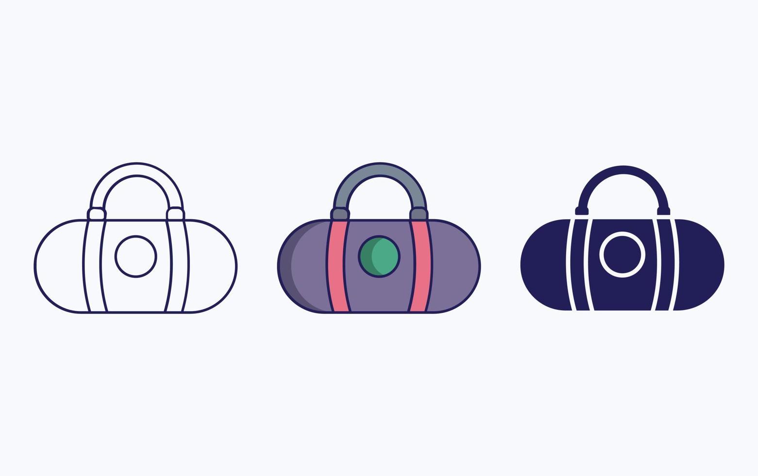 Office Bag line and glyph icon, vector illustration