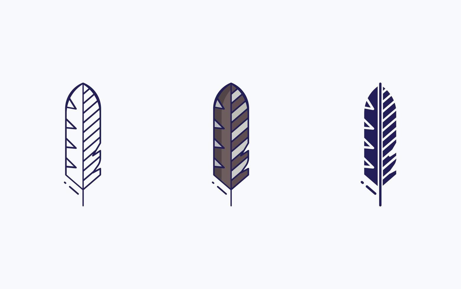 Feather line and glyph icon, vector illustration