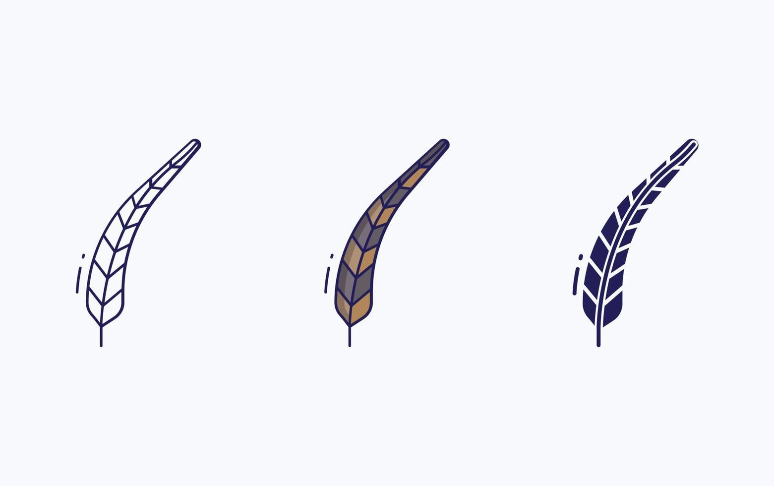 Feather line and glyph icon, vector illustration