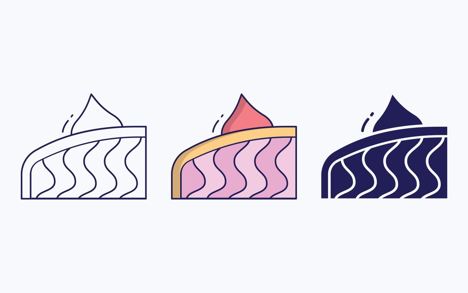 línea de pastelería e icono de glifo, ilustración vectorial vector