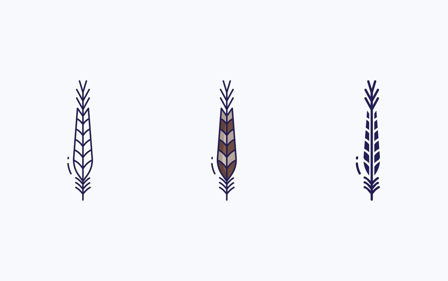 Feather line and glyph icon, vector illustration