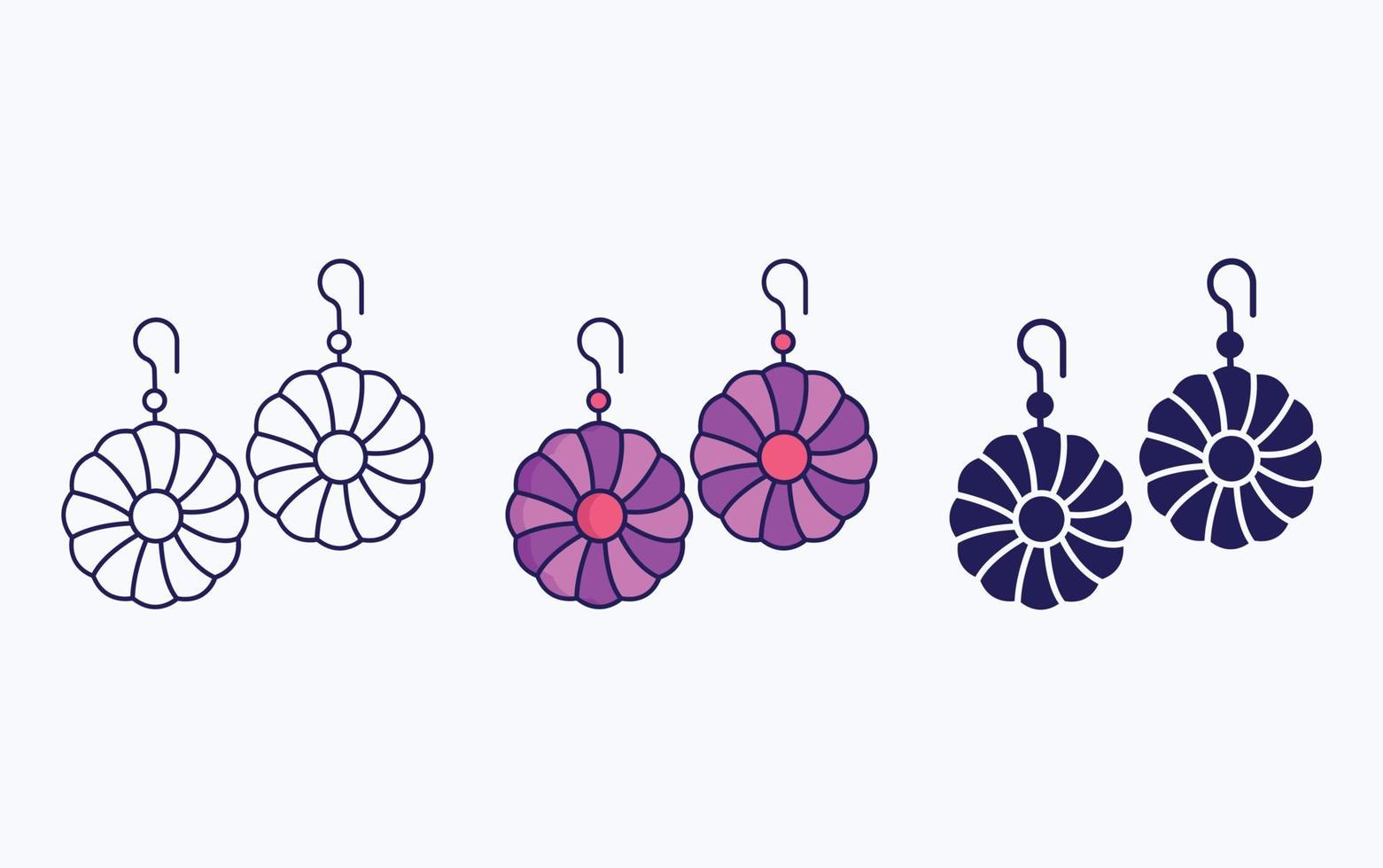 Earring line and glyph icon, vector illustration