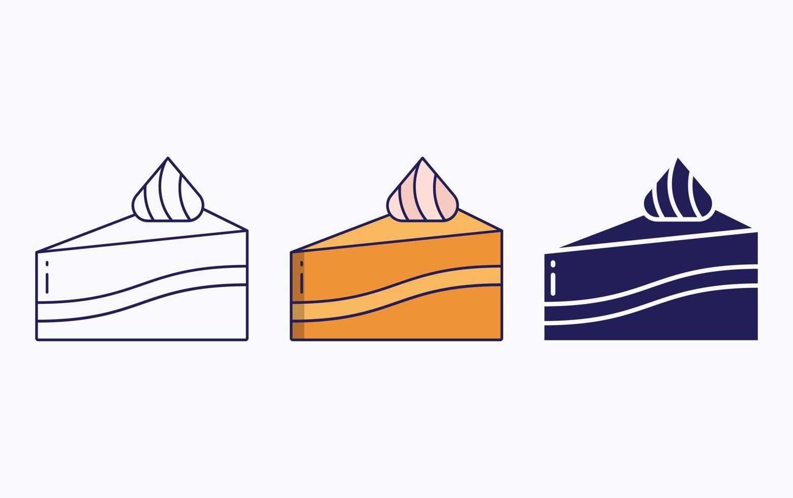 línea de pastelería e icono de glifo, ilustración vectorial vector